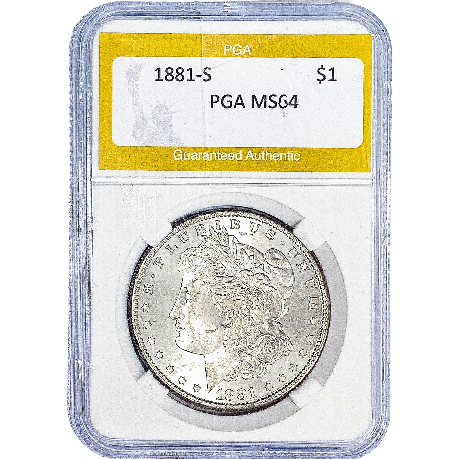 1881-S Morgan Silver Dollar PGA MS64: 1881-S Morgan Silver Dollar PGA MS64