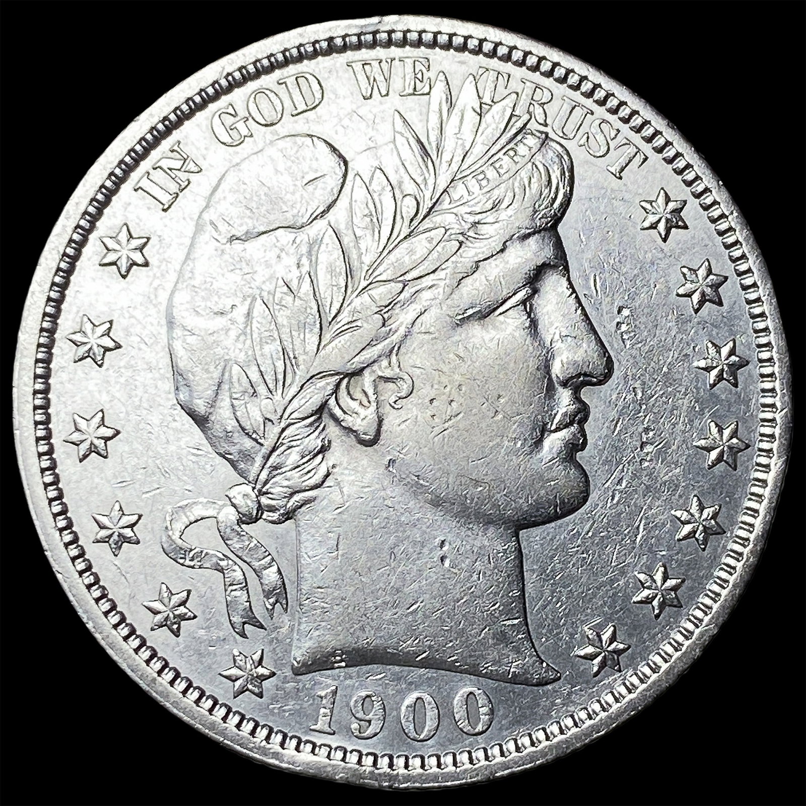 1900 Silver Barber Half Dollar CLOSELY UNCIRCULATED: 1900 Silver Barber Half Dollar CLOSELY UNCIRCULATED