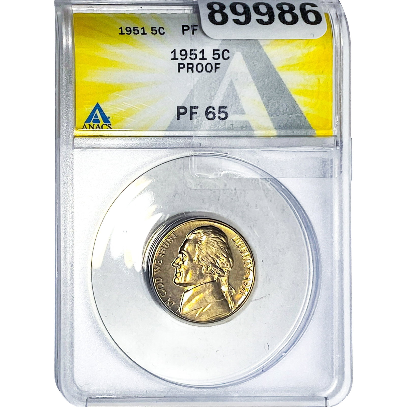 1951 Jefferson Nickel ANACS PF65 PROOF: 1951 Jefferson Nickel ANACS PF65 PROOF
