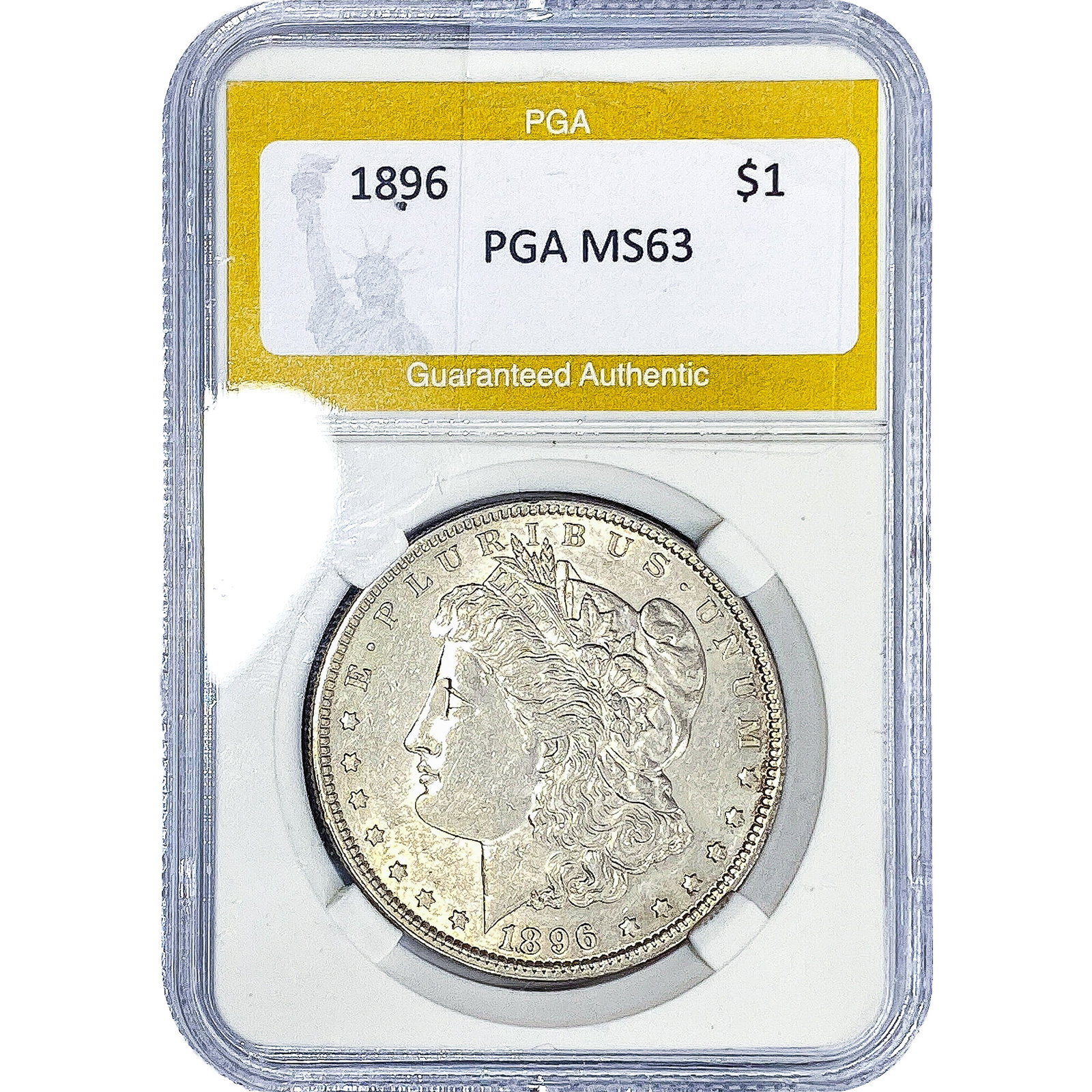 1896 Morgan Silver Dollar PGA MS63: 1896 Morgan Silver Dollar PGA MS63