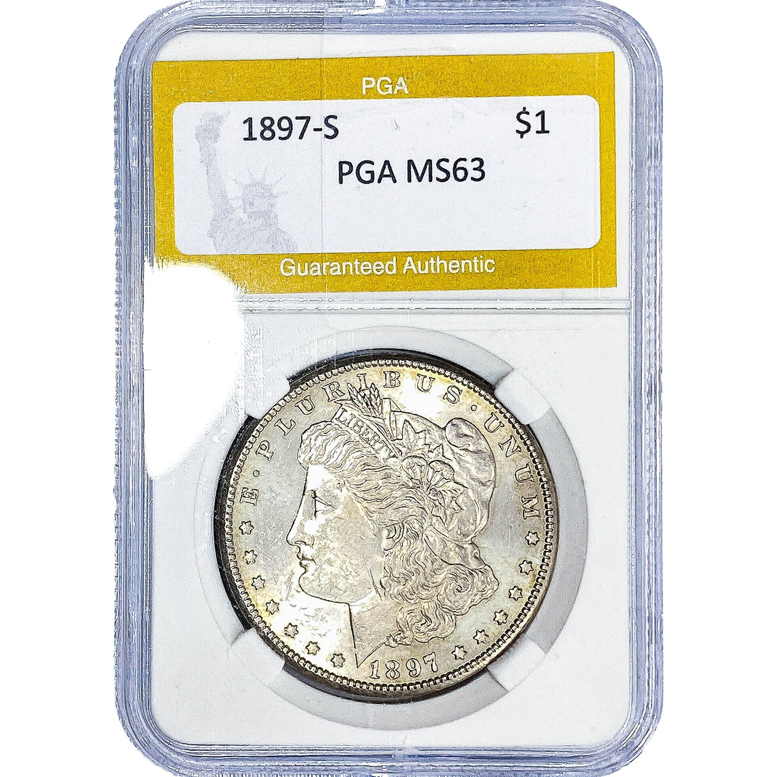1897-S Morgan Silver Dollar PGA MS63: 1897-S Morgan Silver Dollar PGA MS63