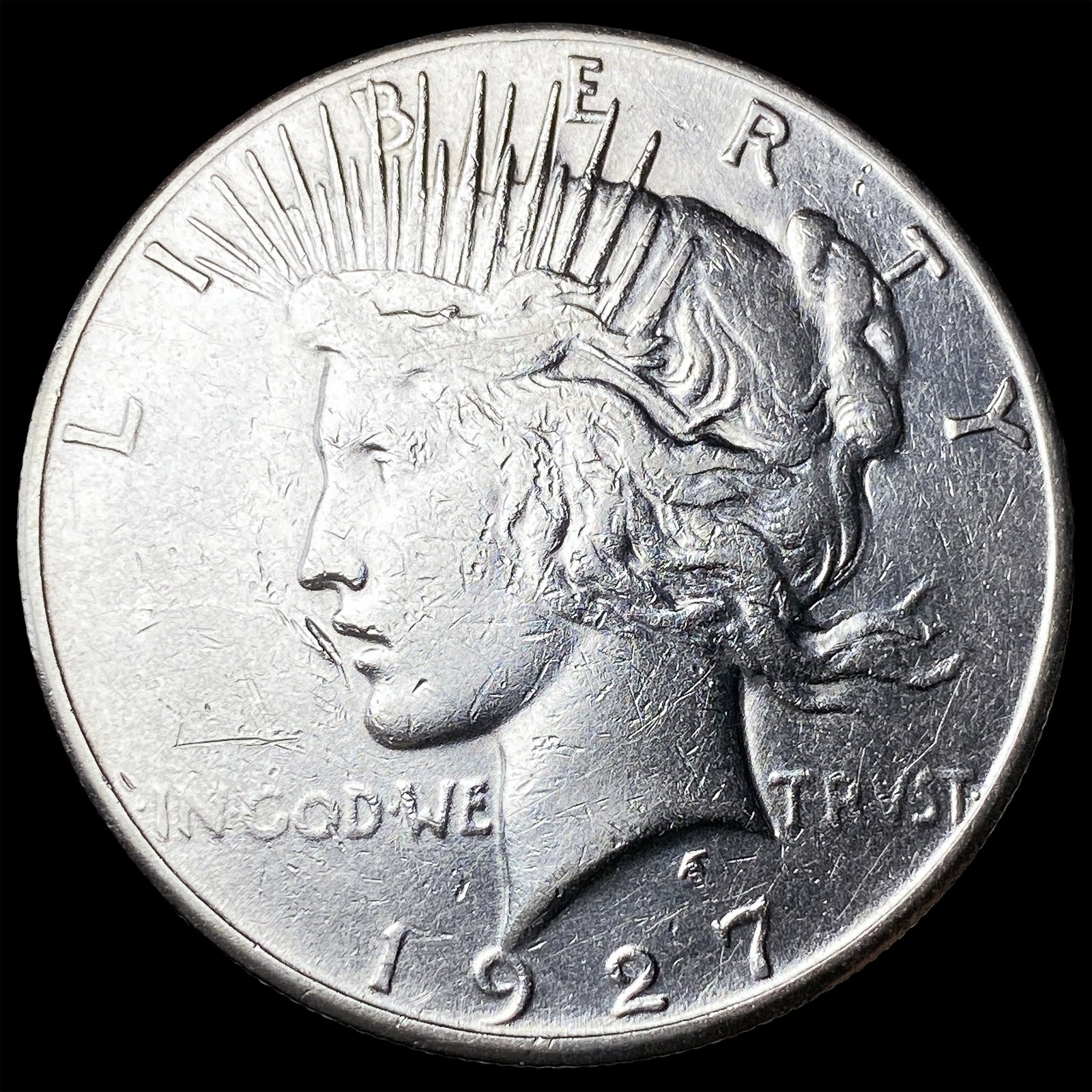 1927-S Peace Silver Dollar CLOSELY UNCIRCULATED: 1927-S Peace Silver Dollar CLOSELY UNCIRCULATED