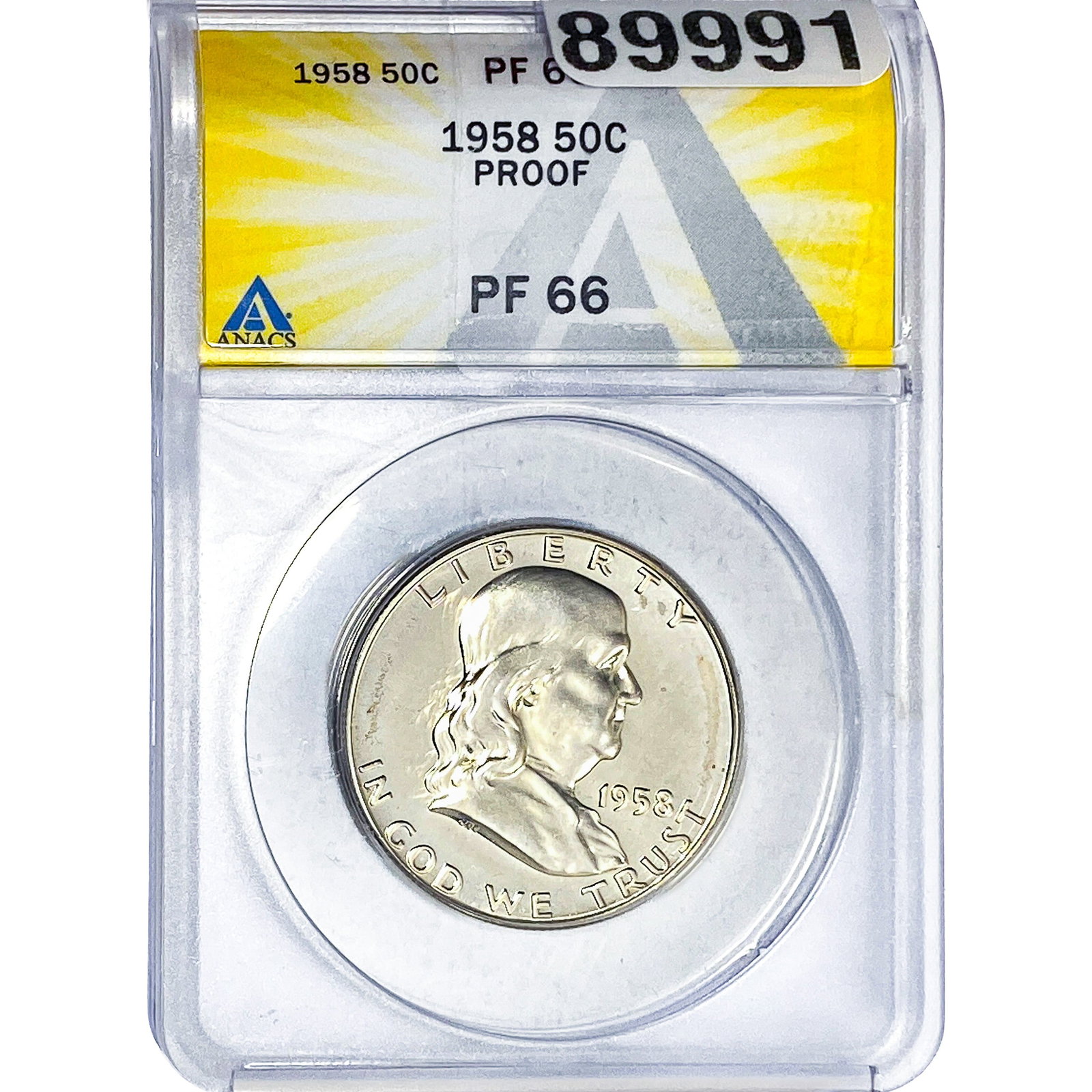 1958 Washington Silver Half Dollar ANACS PF66 PROOF (1 of 2)