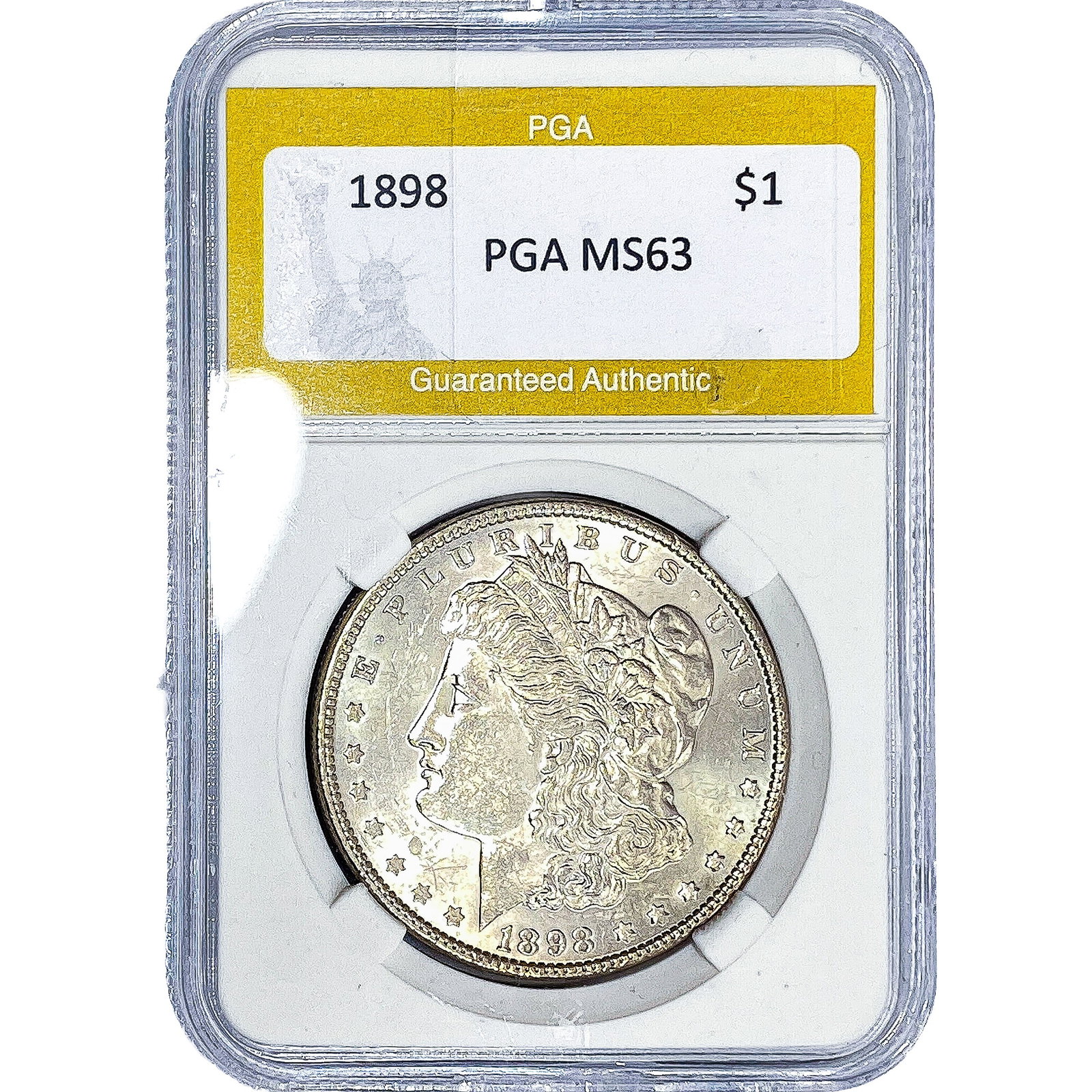 1898 Morgan Silver Dollar PGA MS63: 1898 Morgan Silver Dollar PGA MS63