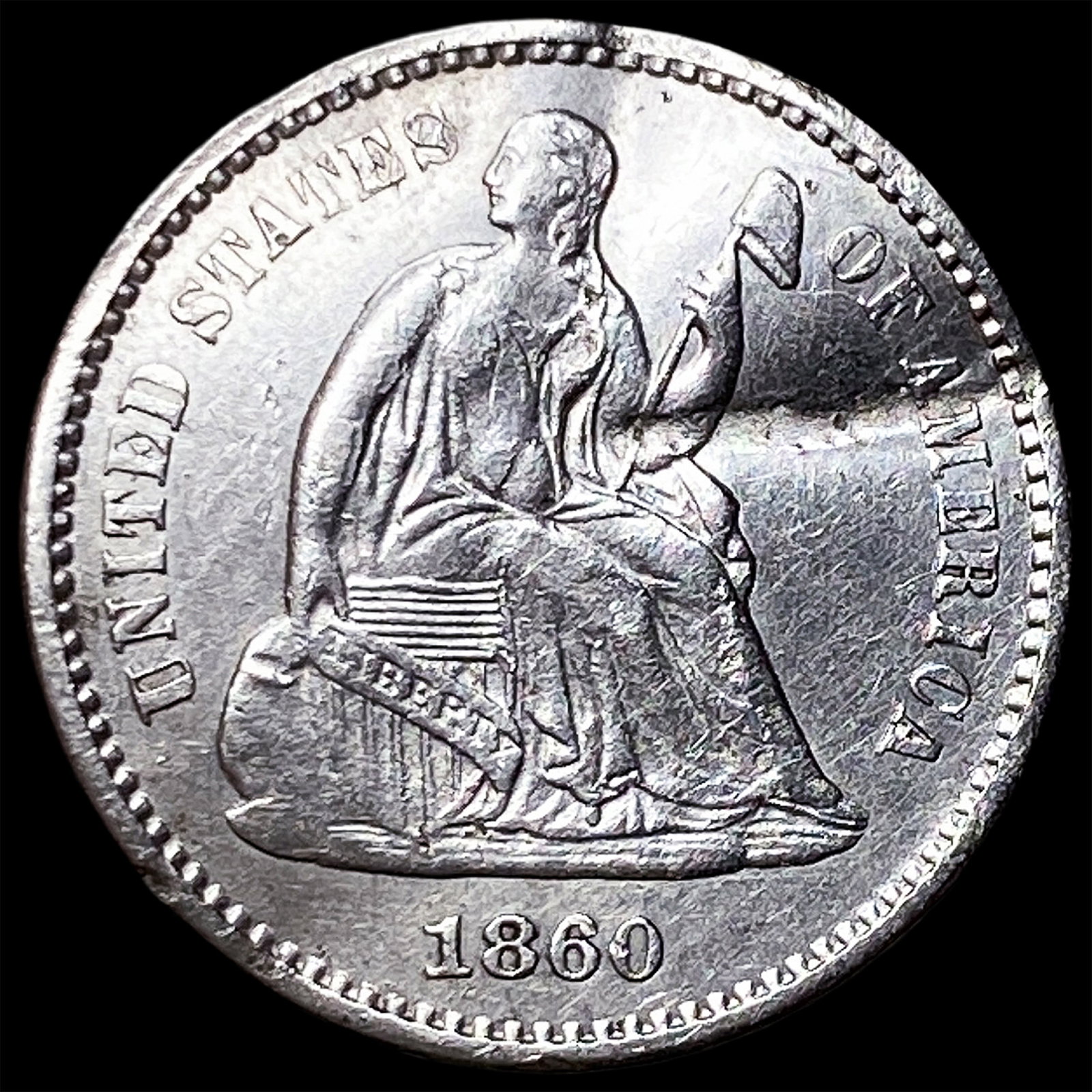 1860 Silver Half Dime HIGH GRADE: 1860 Silver Half Dime HIGH GRADE