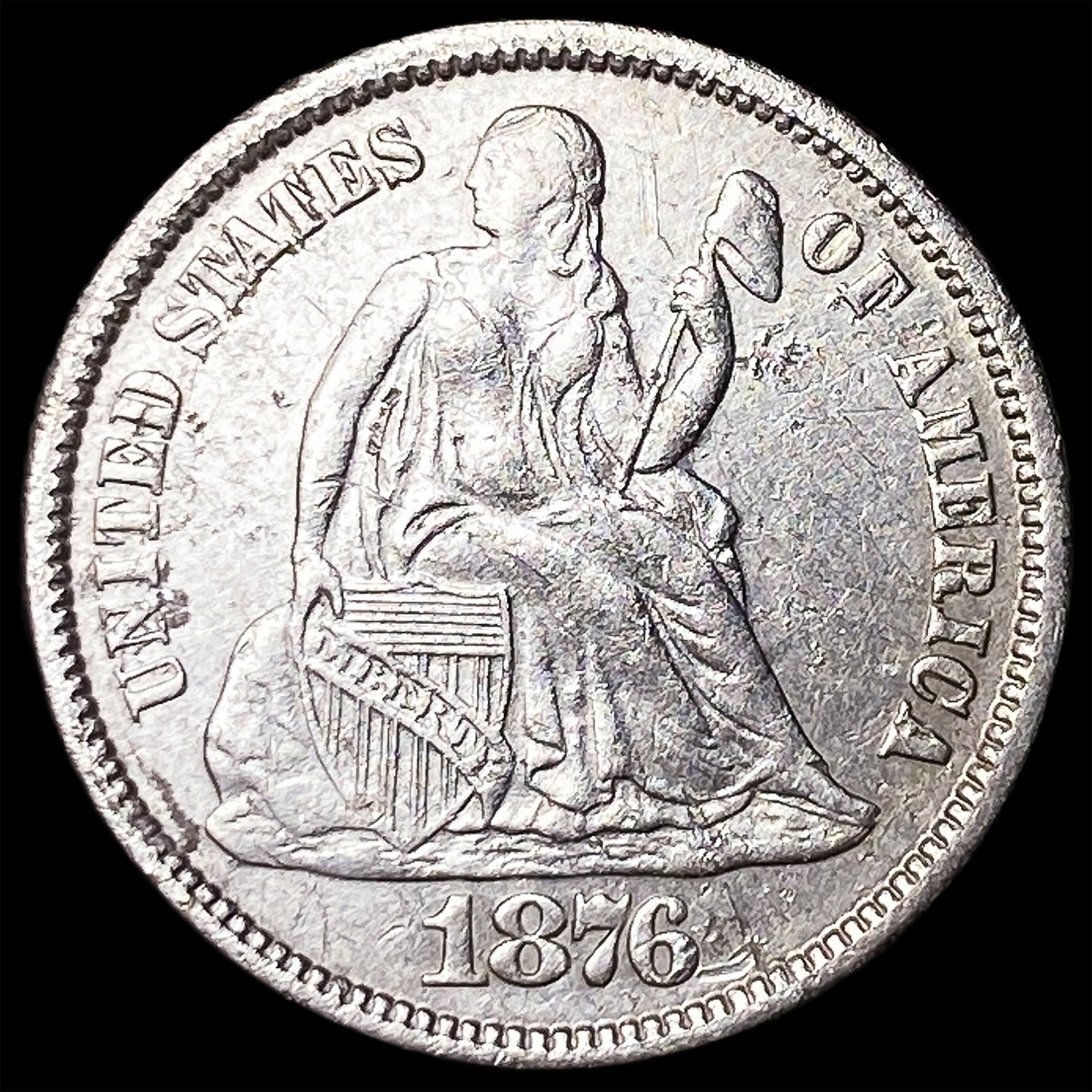 1876 Seated Liberty Dime CLOSELY UNCIRCULATED: 1876 Seated Liberty Dime CLOSELY UNCIRCULATED