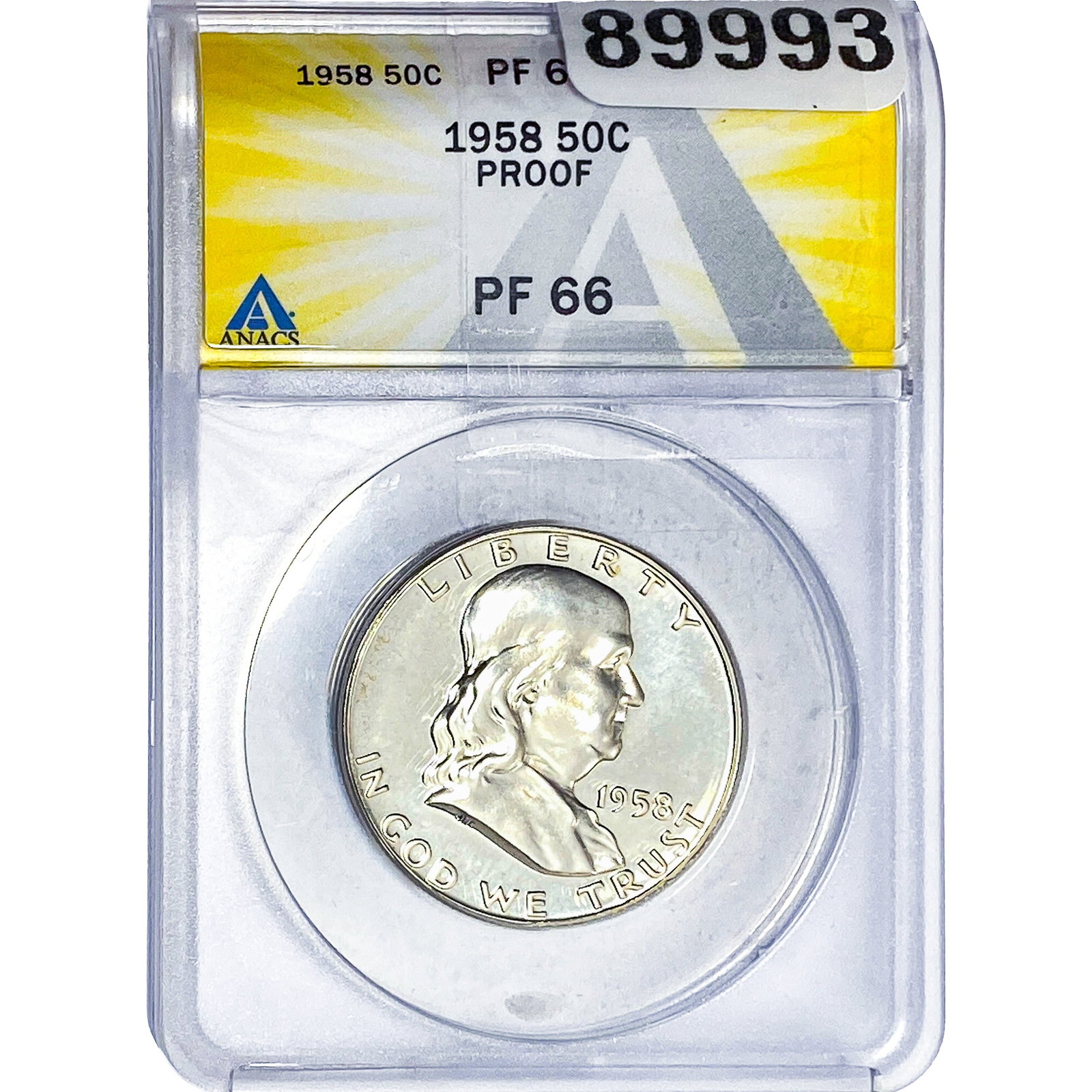 1958 Washington Silver Half Dollar ANACS PF66 PROOF (1 of 2)