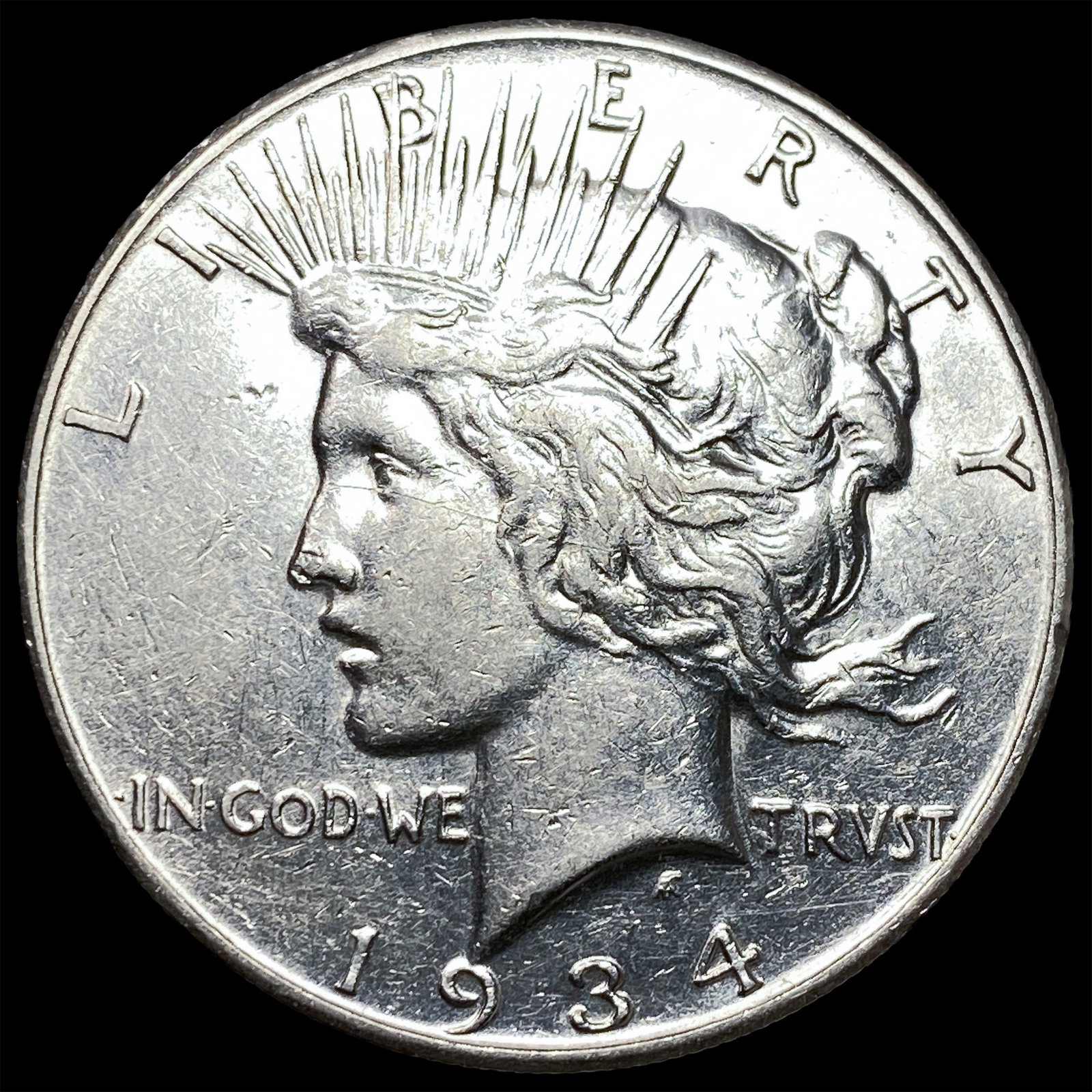 1934-S Silver Peace Dollar CLOSELY UNCIRCULATED: 1934-S Silver Peace Dollar CLOSELY UNCIRCULATED