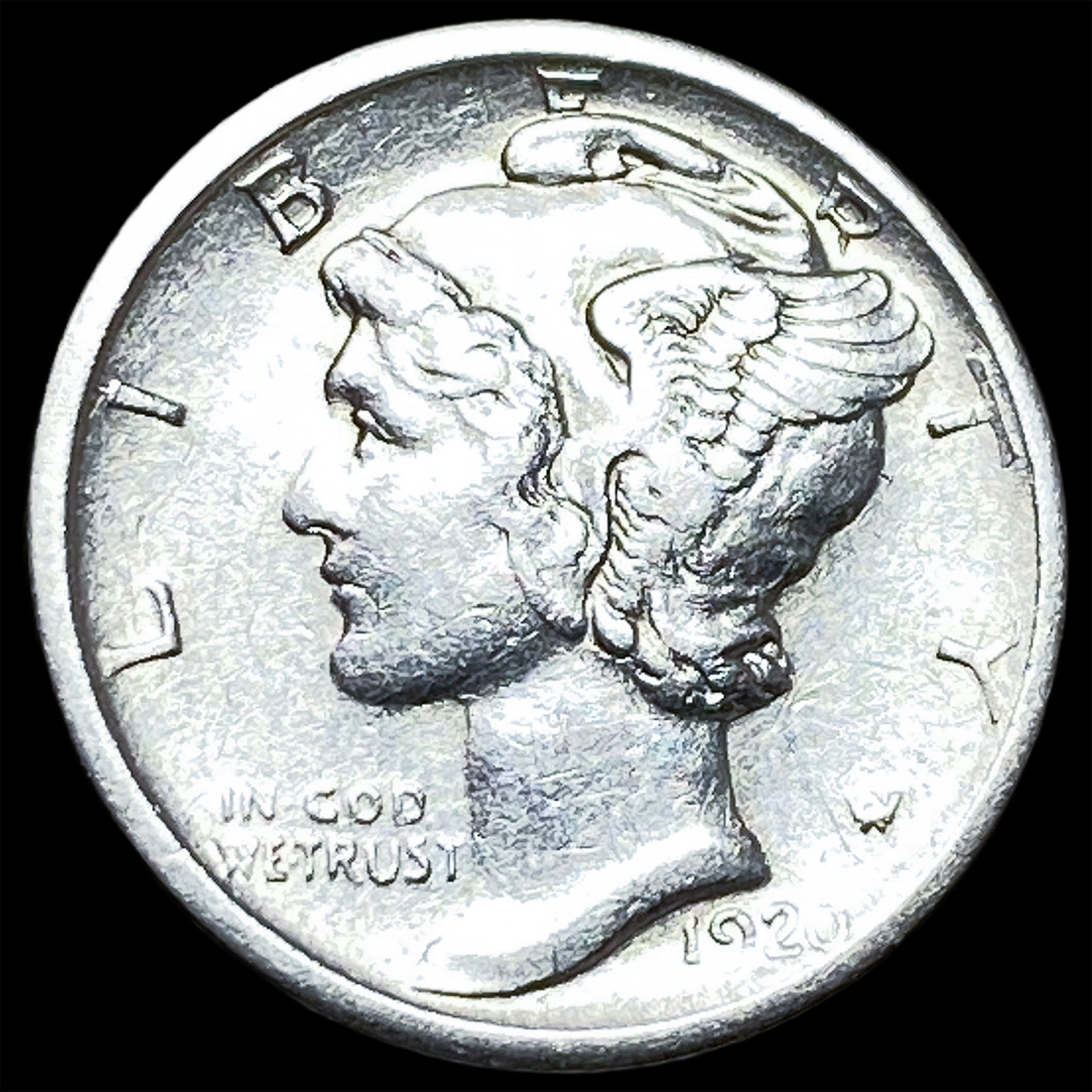 1920-D Silver Mercury Dime CLOSELY UNCIRCULATED: 1920-D Silver Mercury Dime CLOSELY UNCIRCULATED