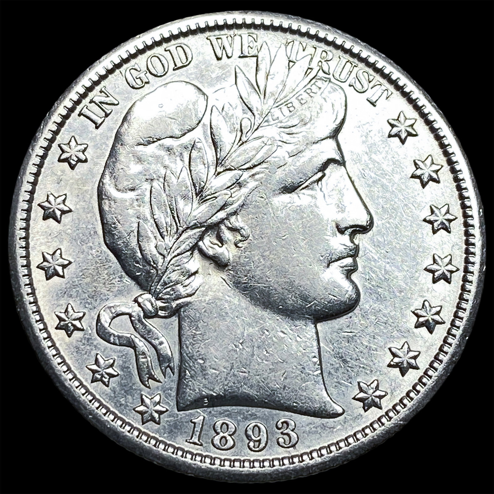1893-O Silver Barber Half Dollar CLOSELY UNCIRCULATED: 1893-O Silver Barber Half Dollar CLOSELY UNCIRCULATED