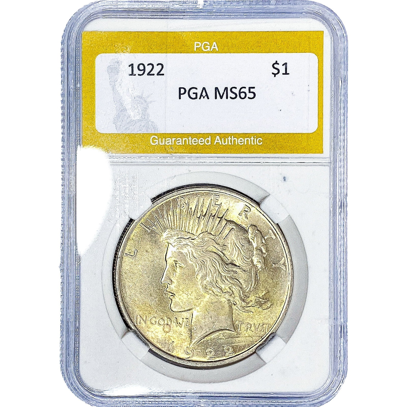 1922 Silver Peace Dollar PGA MS65: 1922 Silver Peace Dollar PGA MS65