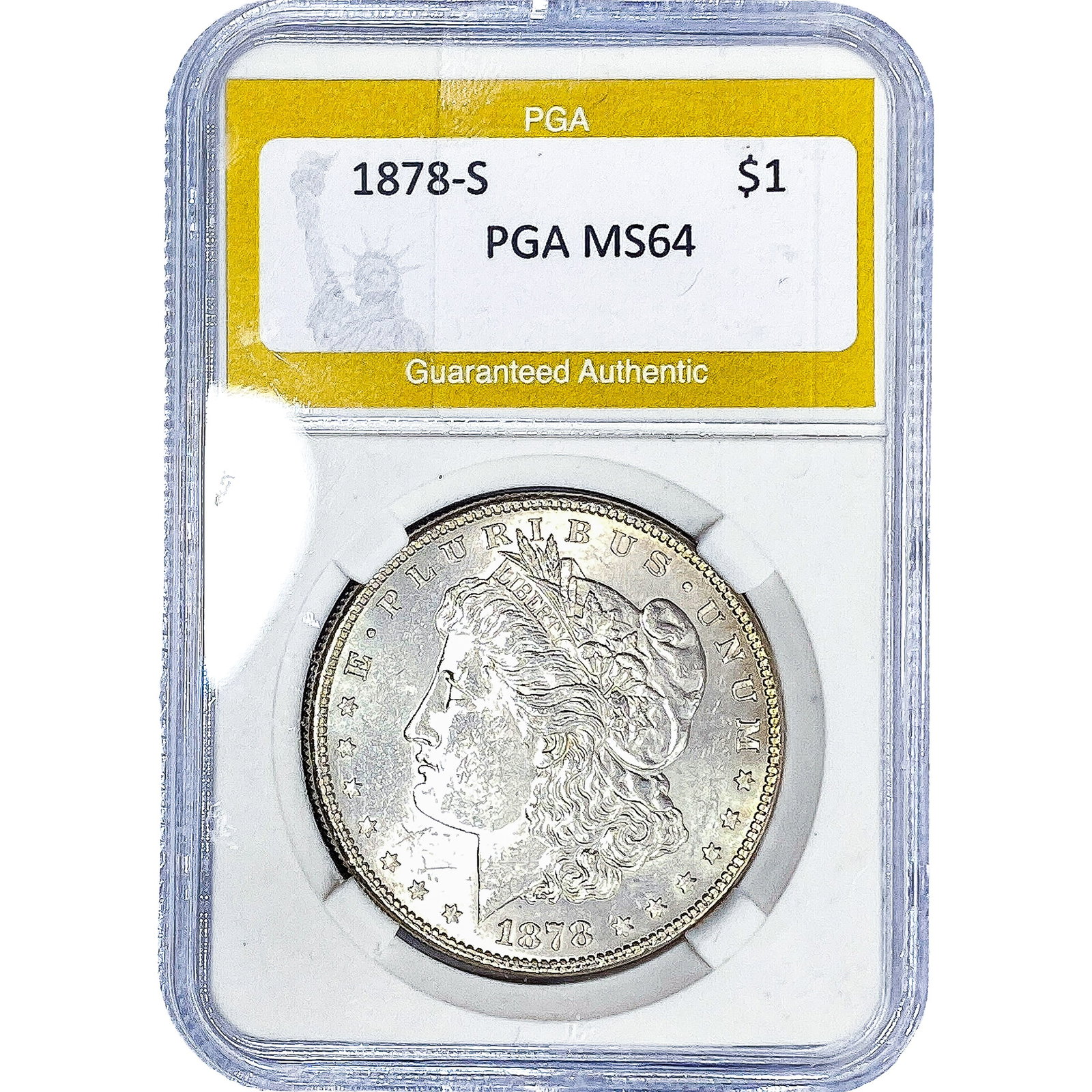 1878-S Morgan Silver Dollar PGA MS64: 1878-S Morgan Silver Dollar PGA MS64