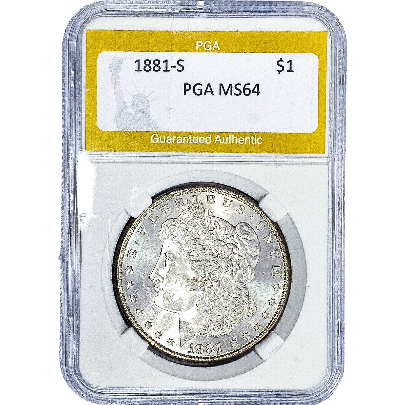 1881-S Morgan Silver Dollar PGA MS64: 1881-S Morgan Silver Dollar PGA MS64