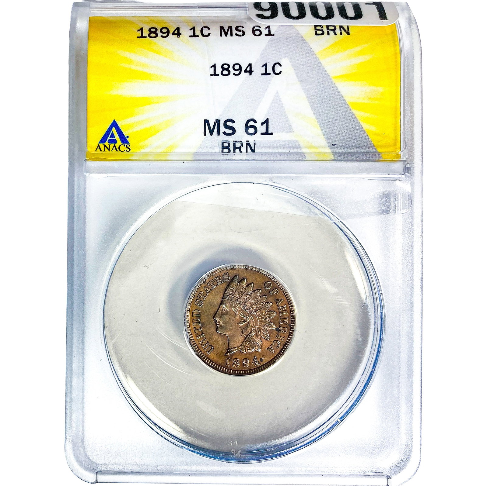 1894 Indian Head Cent ANACS MS61 BRN: 1894 Indian Head Cent ANACS MS61 BRN