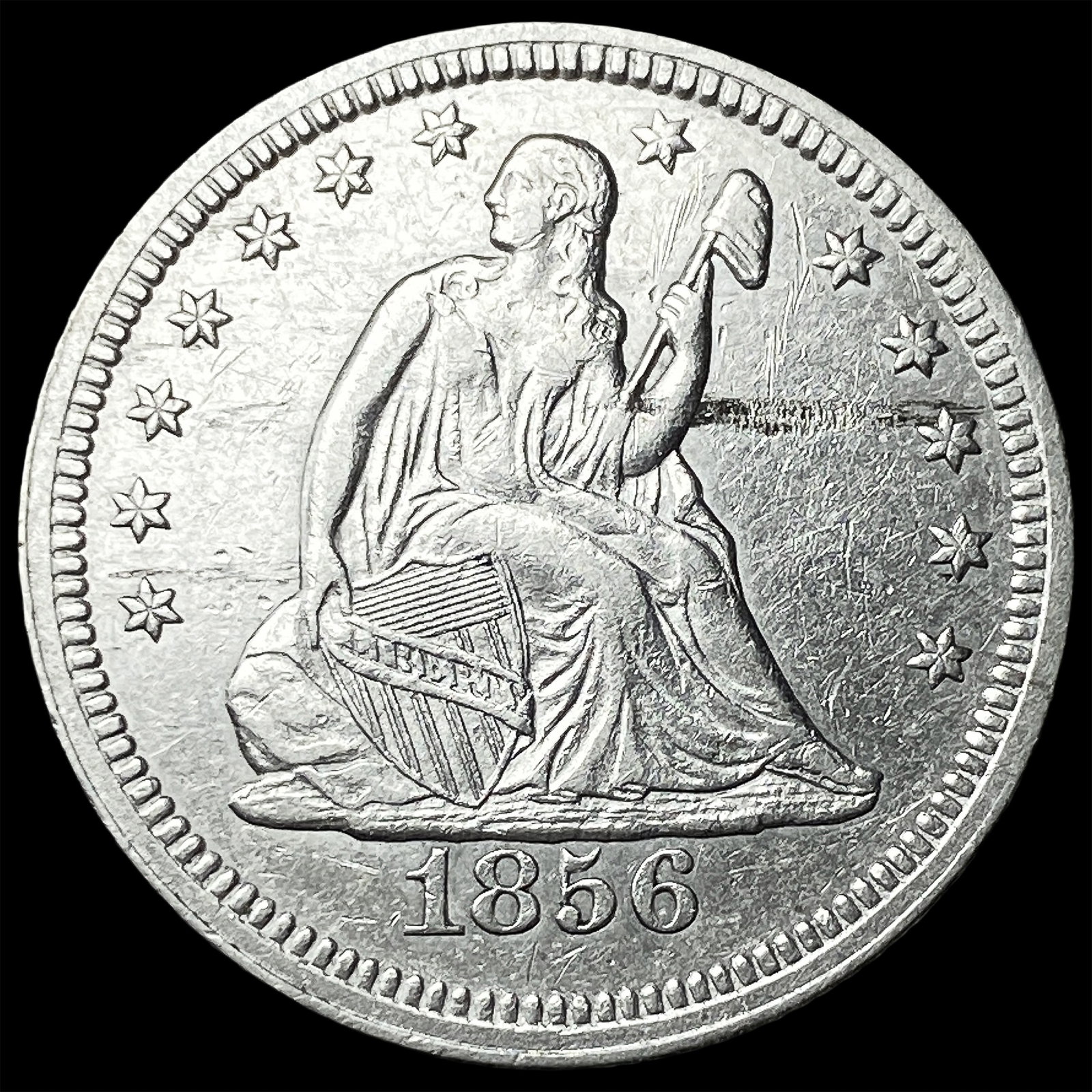 1856 Seated Liberty Quarter CLOSELY UNCIRCULATED: 1856 Seated Liberty Quarter CLOSELY UNCIRCULATED