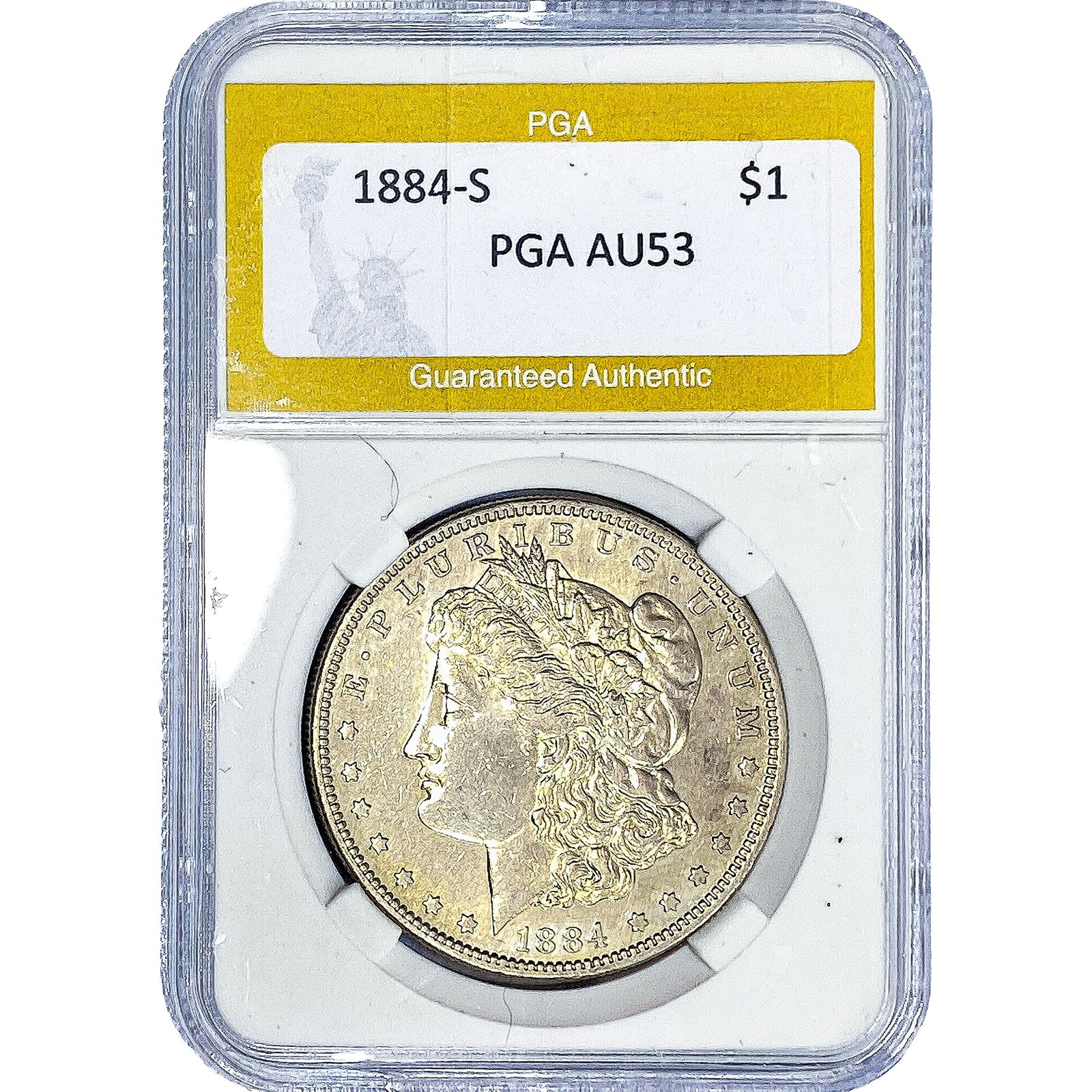 1884-S Morgan Silver Dollar PGA AU53: 1884-S Morgan Silver Dollar PGA AU53
