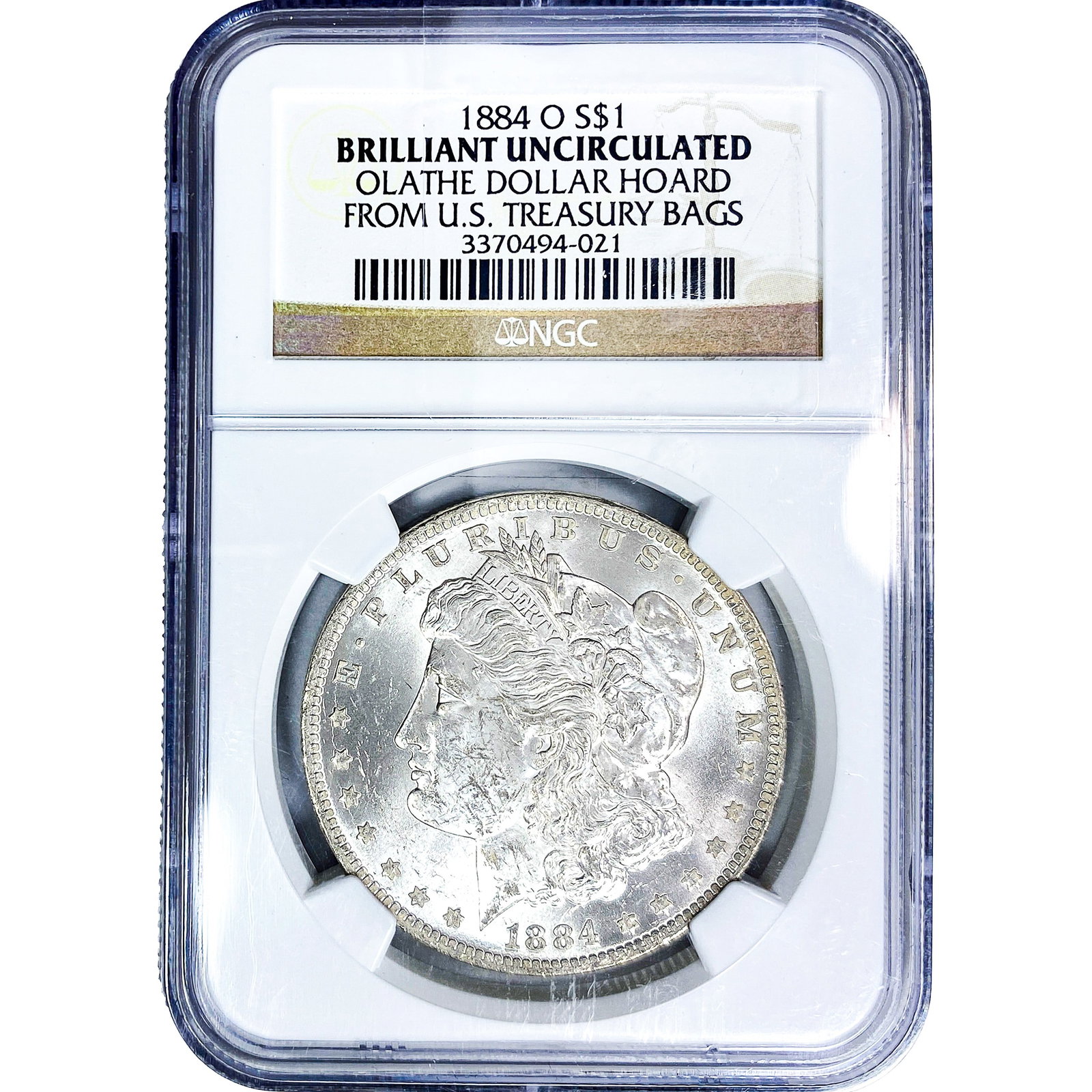 1884-O Morgan Silver Dollar NGC BU: 1884-O Morgan Silver Dollar NGC BU