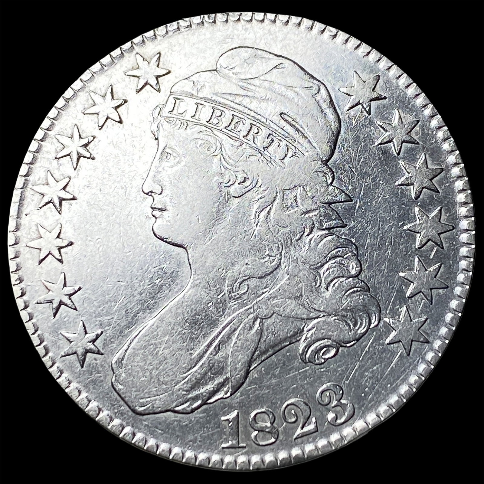1823 Capped Bust Half Dollar NEARLY UNCIRCULATED (1 of 2)