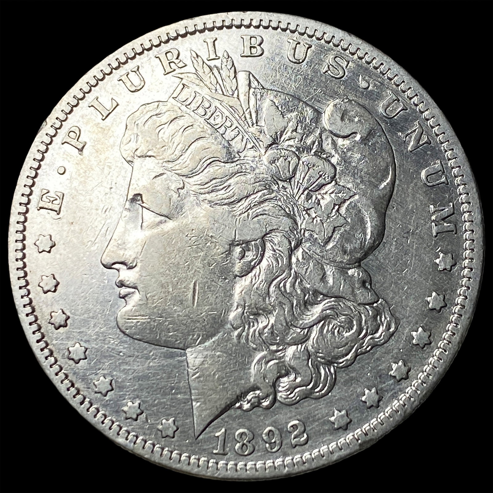 1892-S Silver Morgan Dollar NEARLY UNCIRCULATED: 1892-S Silver Morgan Dollar NEARLY UNCIRCULATED