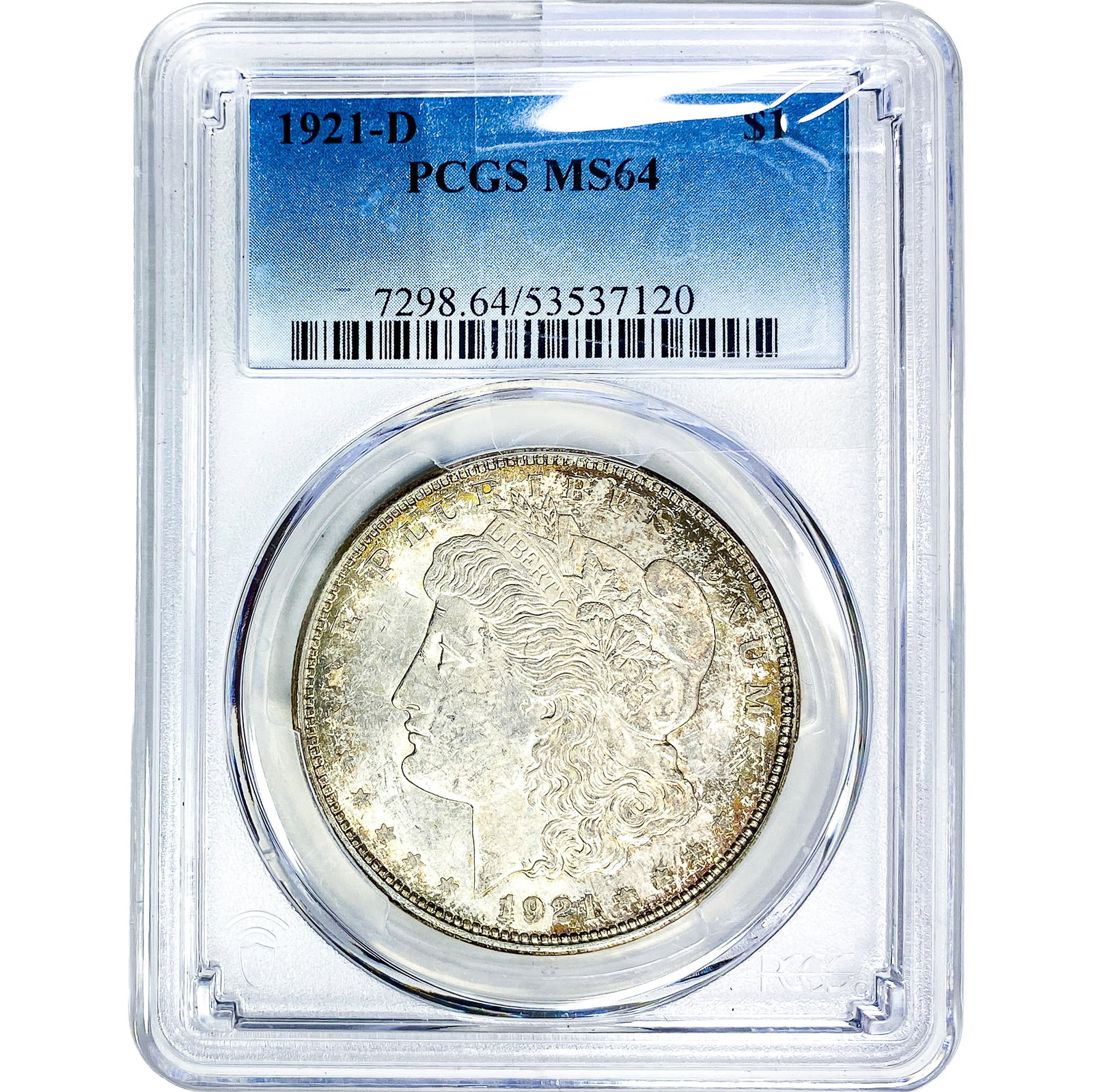 1921-D Morgan Silver Dollar PCGS MS64: 1921-D Morgan Silver Dollar PCGS MS64