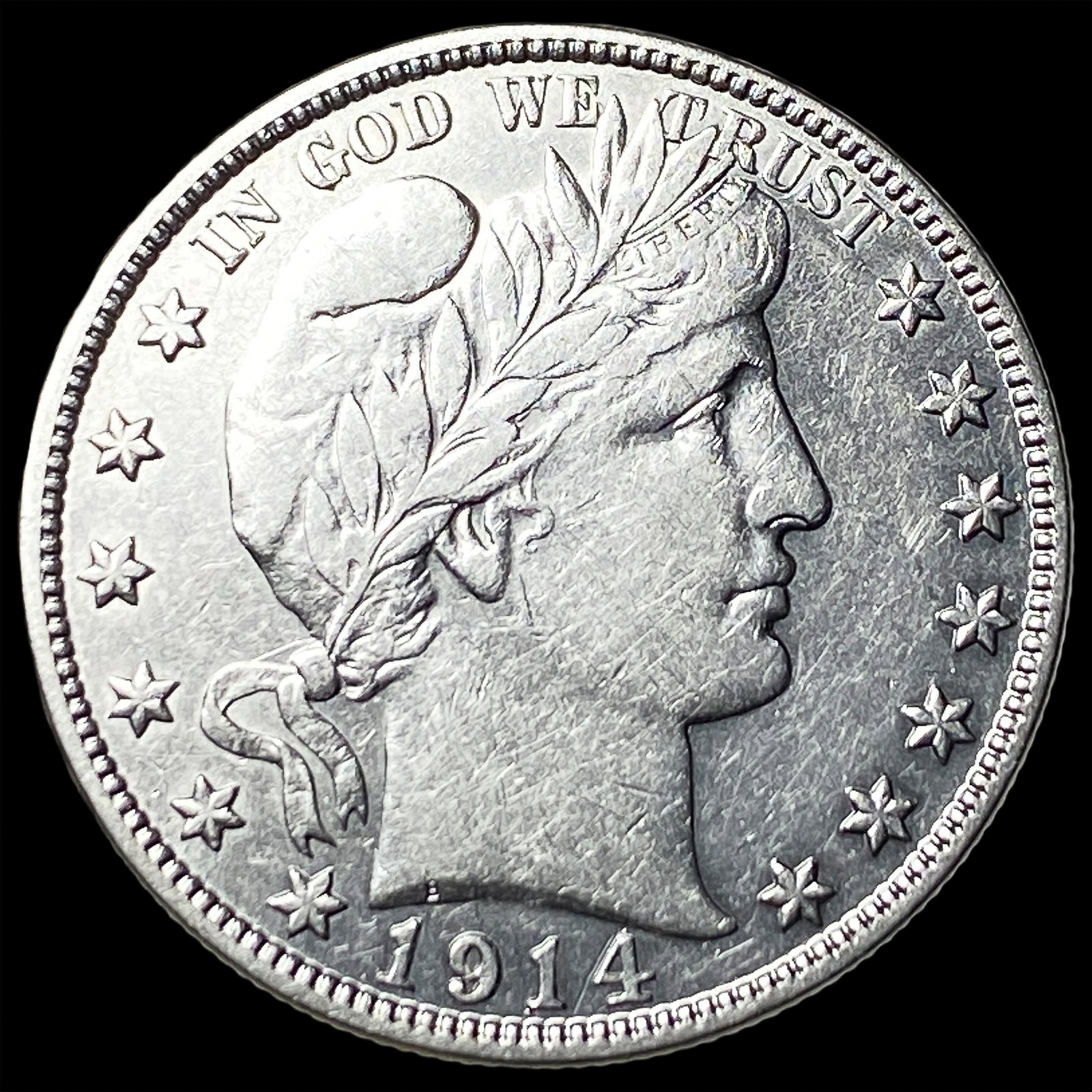 1914-S Silver Barber Half Dollar NEARLY UNCIRCULATED: 1914-S Silver Barber Half Dollar NEARLY UNCIRCULATED