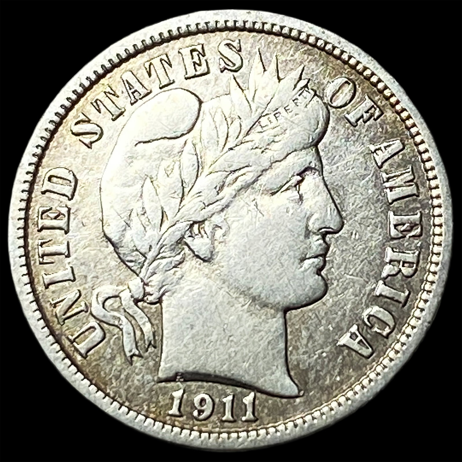 1911-D Silver Barber Dime CLOSELY UNCIRCULATED: 1911-D Silver Barber Dime CLOSELY UNCIRCULATED