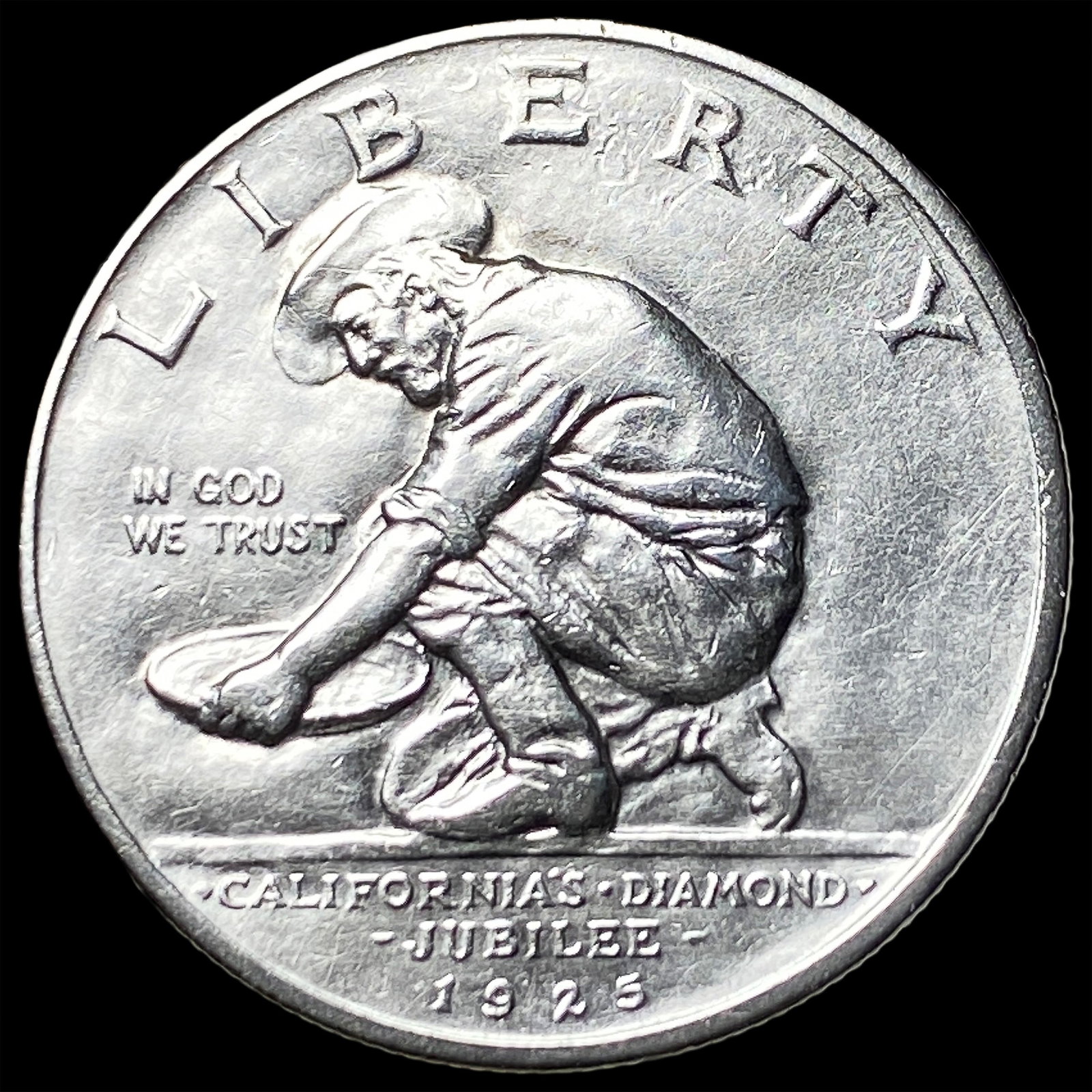 1925-S Silver California Jubilee Half Dollar CLOSELY UNCIRCULATED: 1925-S Silver California Jubilee Half Dollar CLOSELY UNCIRCULATED