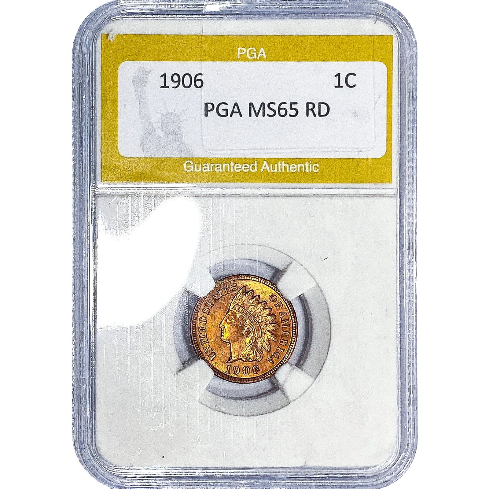 1906 Indian Head Cent PGA MS65 RD: 1906 Indian Head Cent PGA MS65 RD
