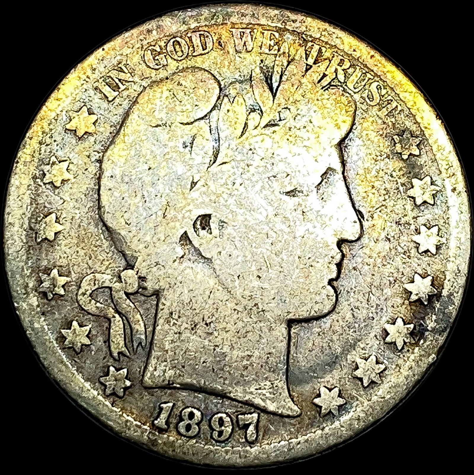 1897-S Silver Barber Half Dollar NICELY CIRCULATED: 1897-S Silver Barber Half Dollar NICELY CIRCULATED