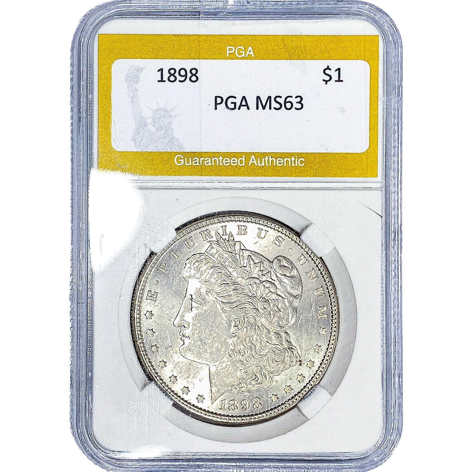 1898 Morgan Silver Dollar PGA MS63: 1898 Morgan Silver Dollar PGA MS63