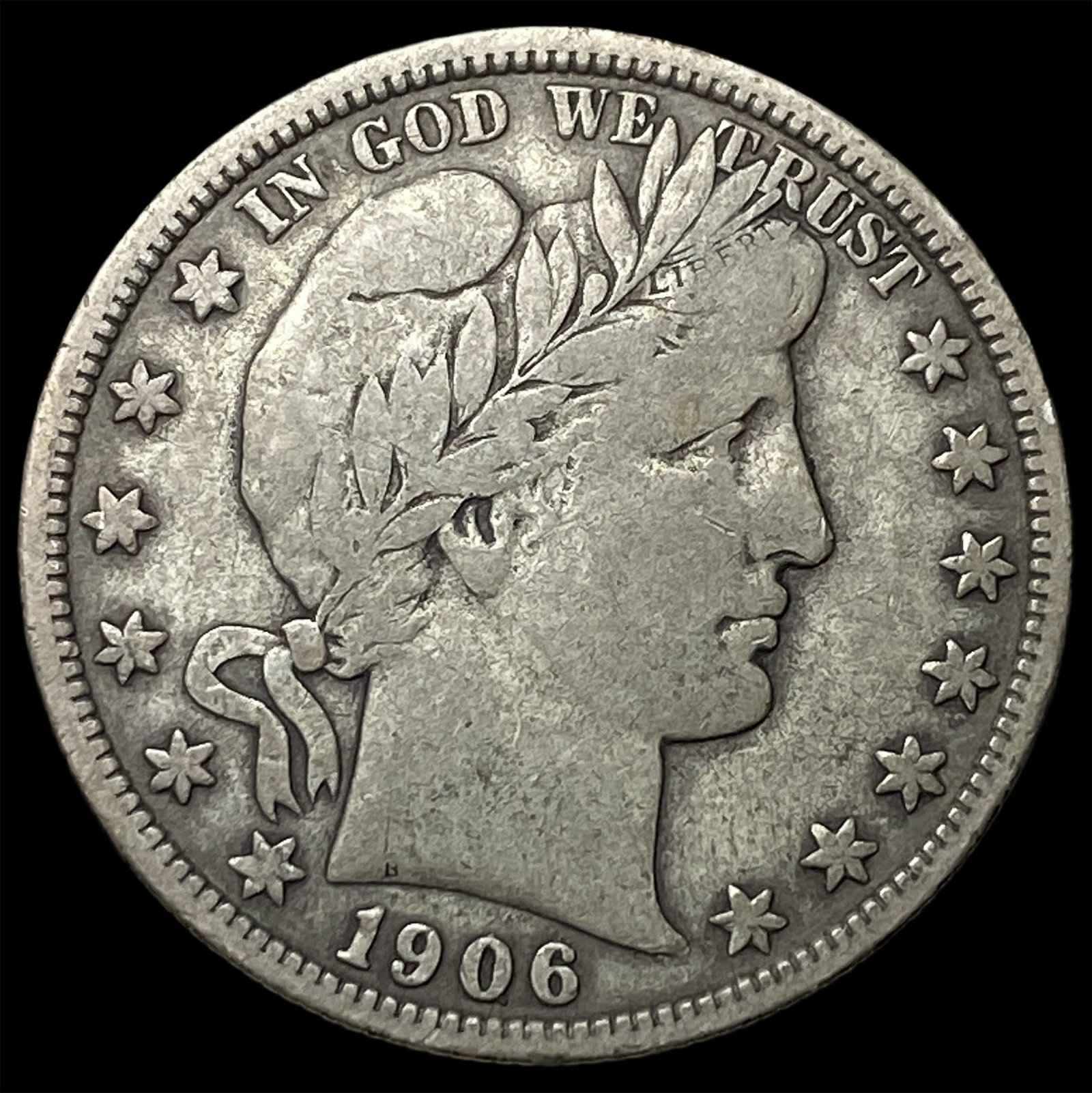 1906-D Silver Barber Half Dollar LIGHTLY CIRCULATED: 1906-D Silver Barber Half Dollar LIGHTLY CIRCULATED