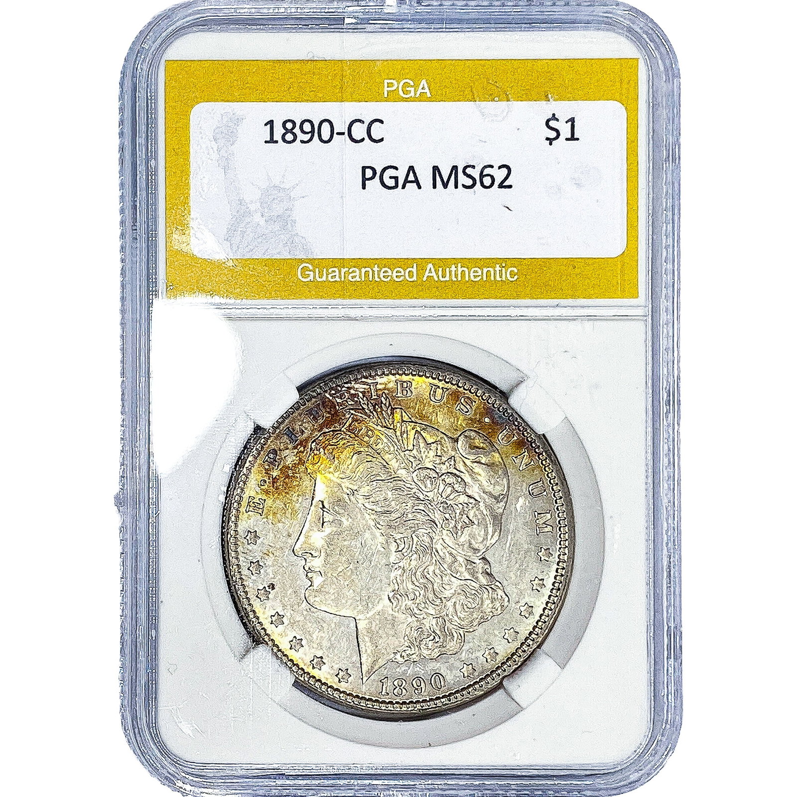 1890-CC Morgan Silver Dollar PGA MS62: 1890-CC Morgan Silver Dollar PGA MS62