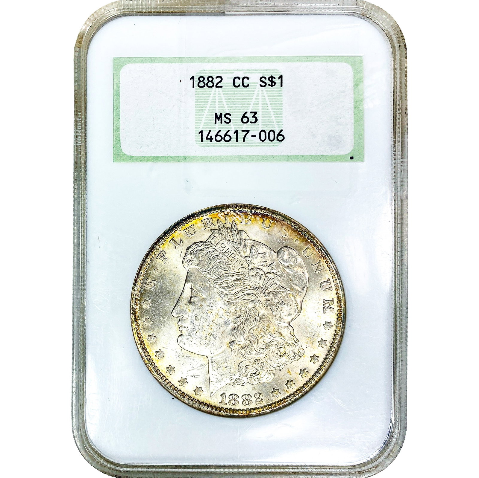 1882-CC Morgan Silver Dollar NGC MS63: 1882-CC Morgan Silver Dollar NGC MS63