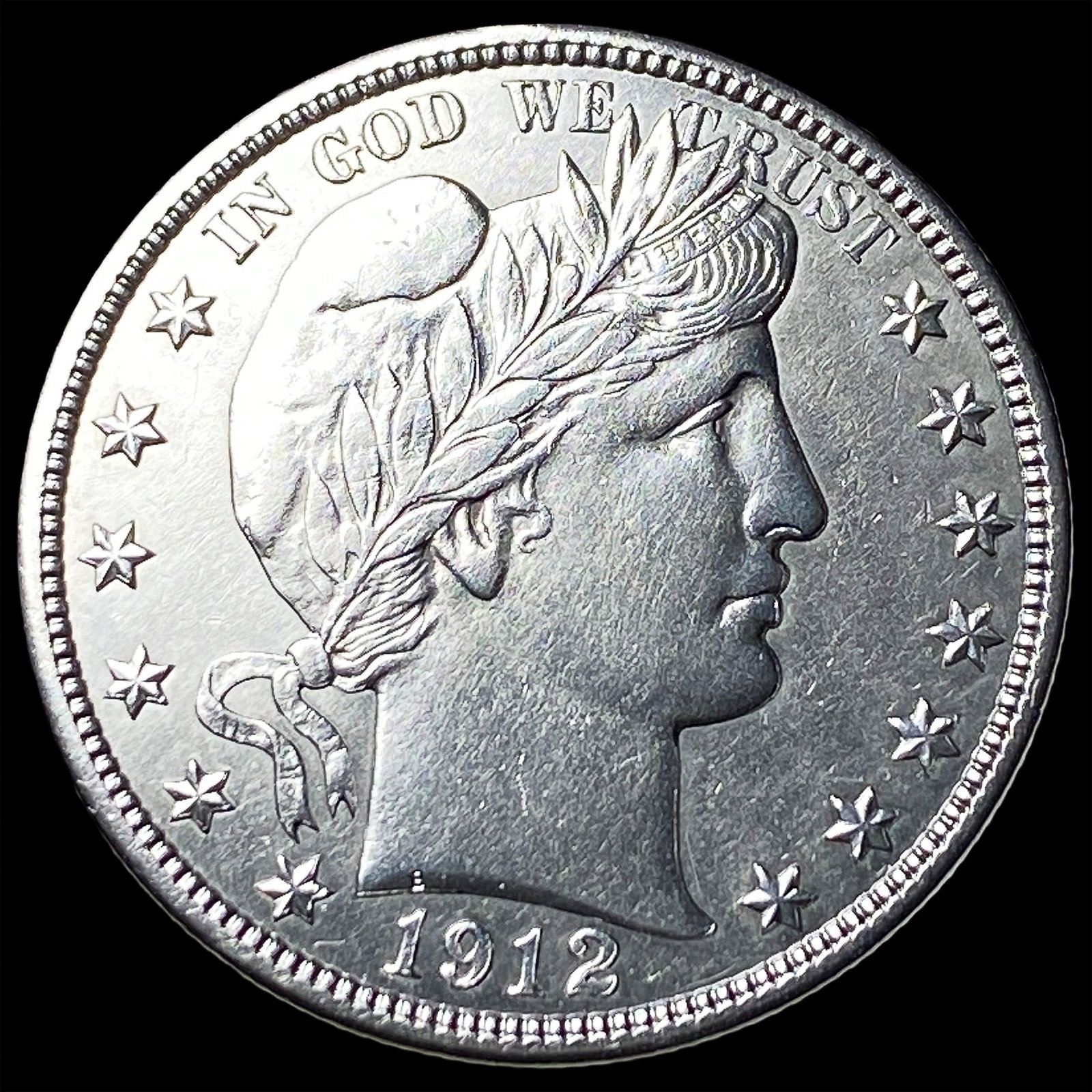 1912 Silver Barber Half Dollar CLOSELY UNCIRCULATED: 1912 Silver Barber Half Dollar CLOSELY UNCIRCULATED