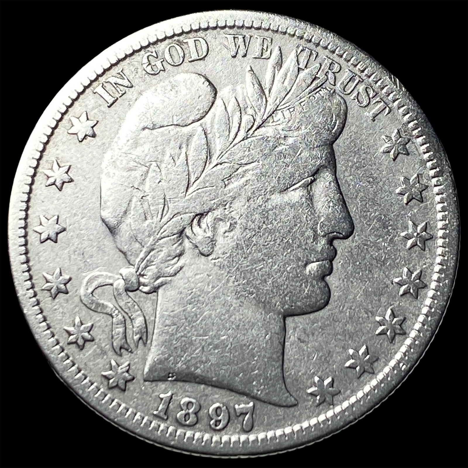 1897-S Silver Barber Half Dollar NEARLY UNCIRCULATED: 1897-S Silver Barber Half Dollar NEARLY UNCIRCULATED