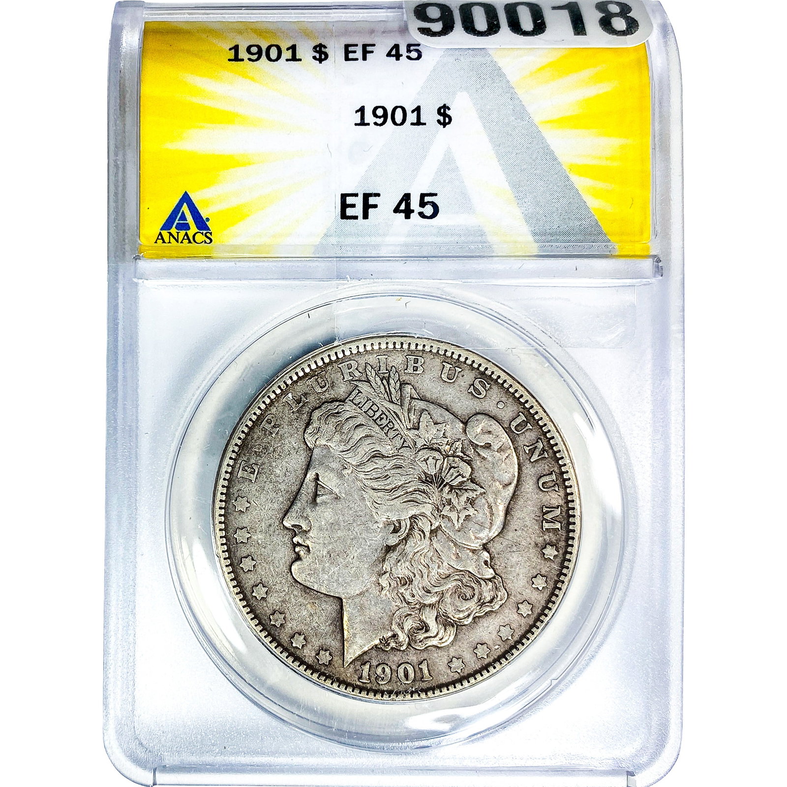 1901 Morgan Silver Dollar ANACS EF45: 1901 Morgan Silver Dollar ANACS EF45