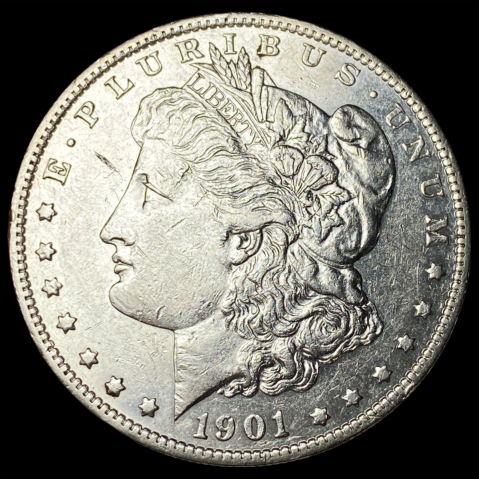 1901-S Silver Morgan Dollar NEARLY UNCIRCULATED: 1901-S Silver Morgan Dollar NEARLY UNCIRCULATED