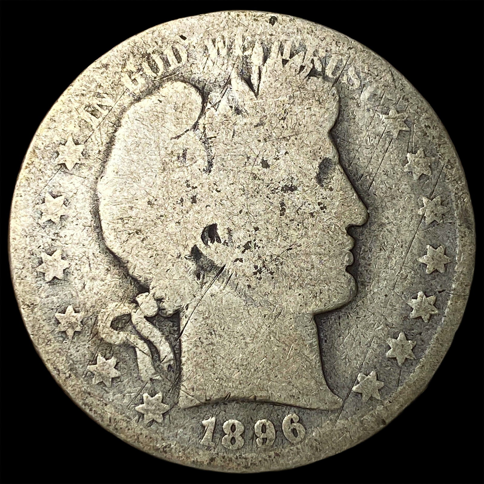 1896-O Silver Barber Half Dollar NICELY CIRCULATED: 1896-O Silver Barber Half Dollar NICELY CIRCULATED