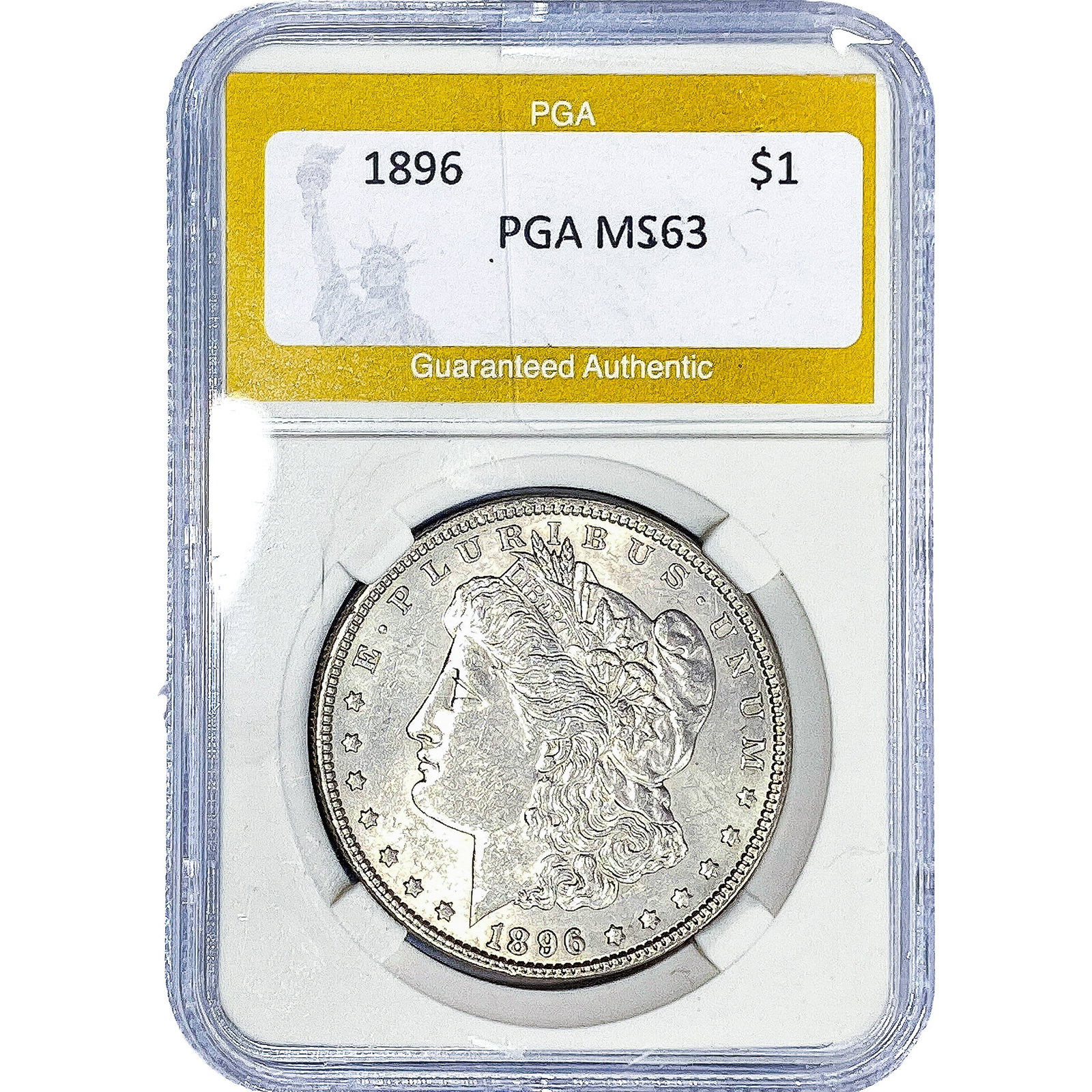 1896 Morgan Silver Dollar PGA MS63: 1896 Morgan Silver Dollar PGA MS63