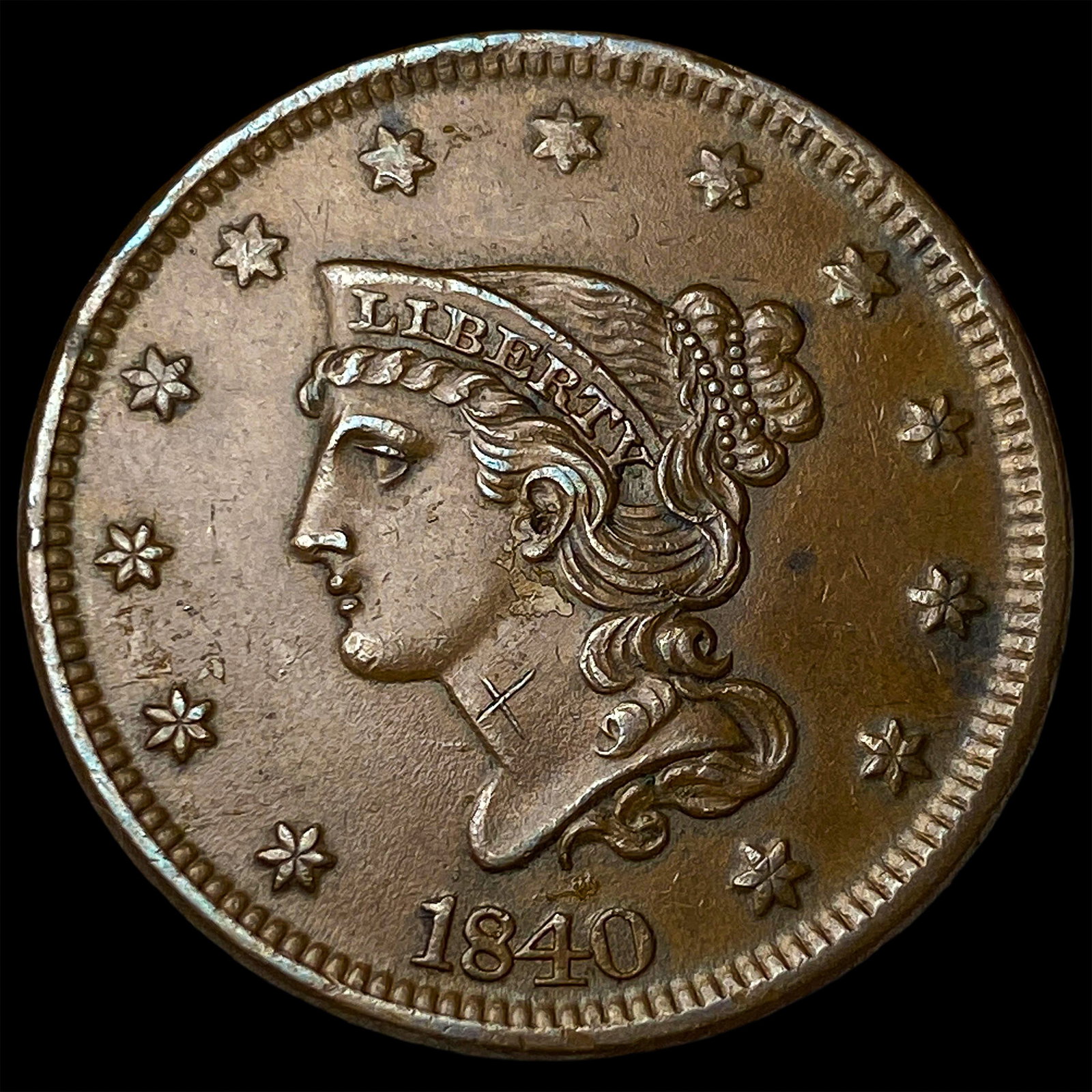 1840 Braided Hair Large Cent CLOSELY UNCIRCULATED: 1840 Braided Hair Large Cent CLOSELY UNCIRCULATED