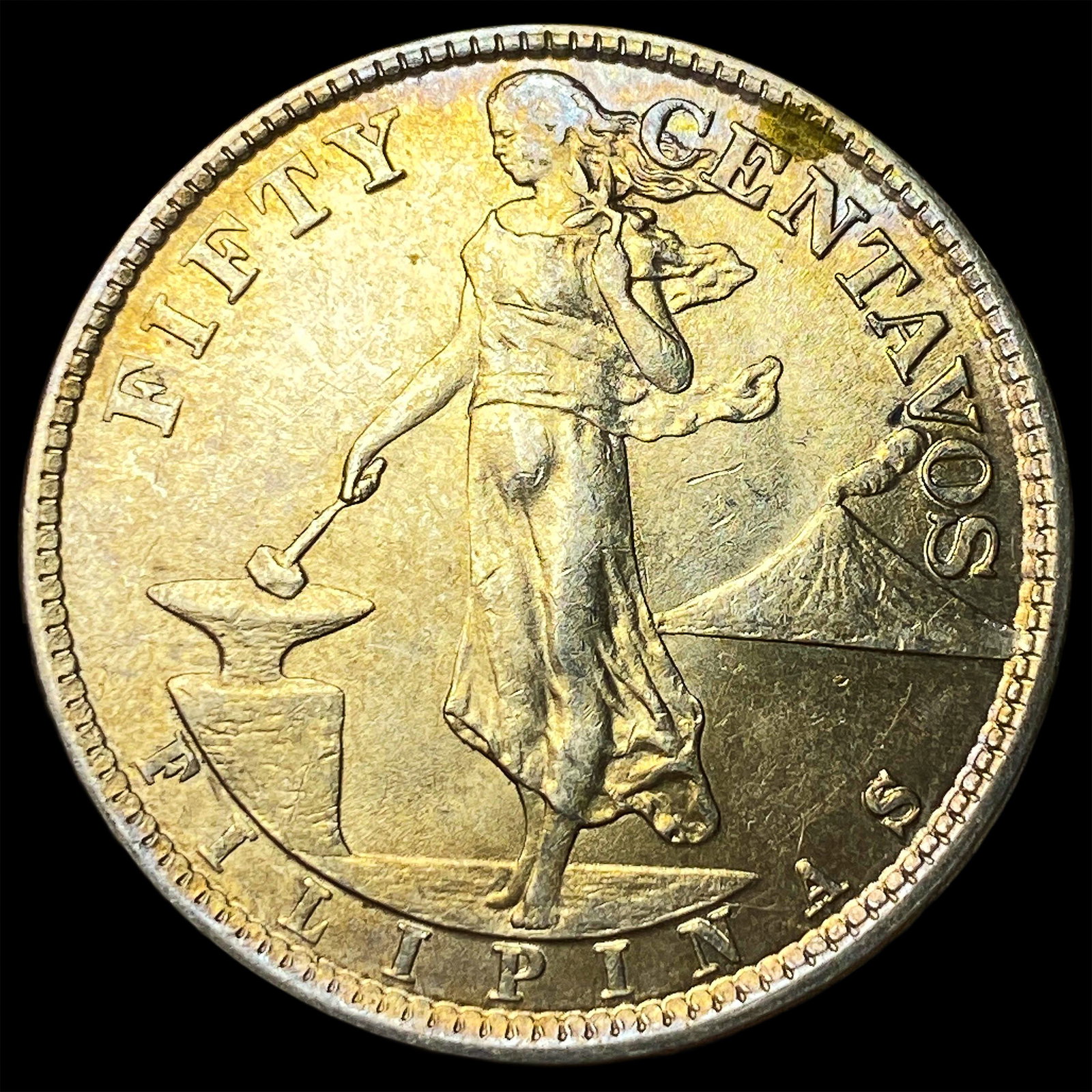 1921-S Philippines 50 Centavos Silver UNCIRCULATED: 1921-S Philippines 50 Centavos Silver UNCIRCULATED