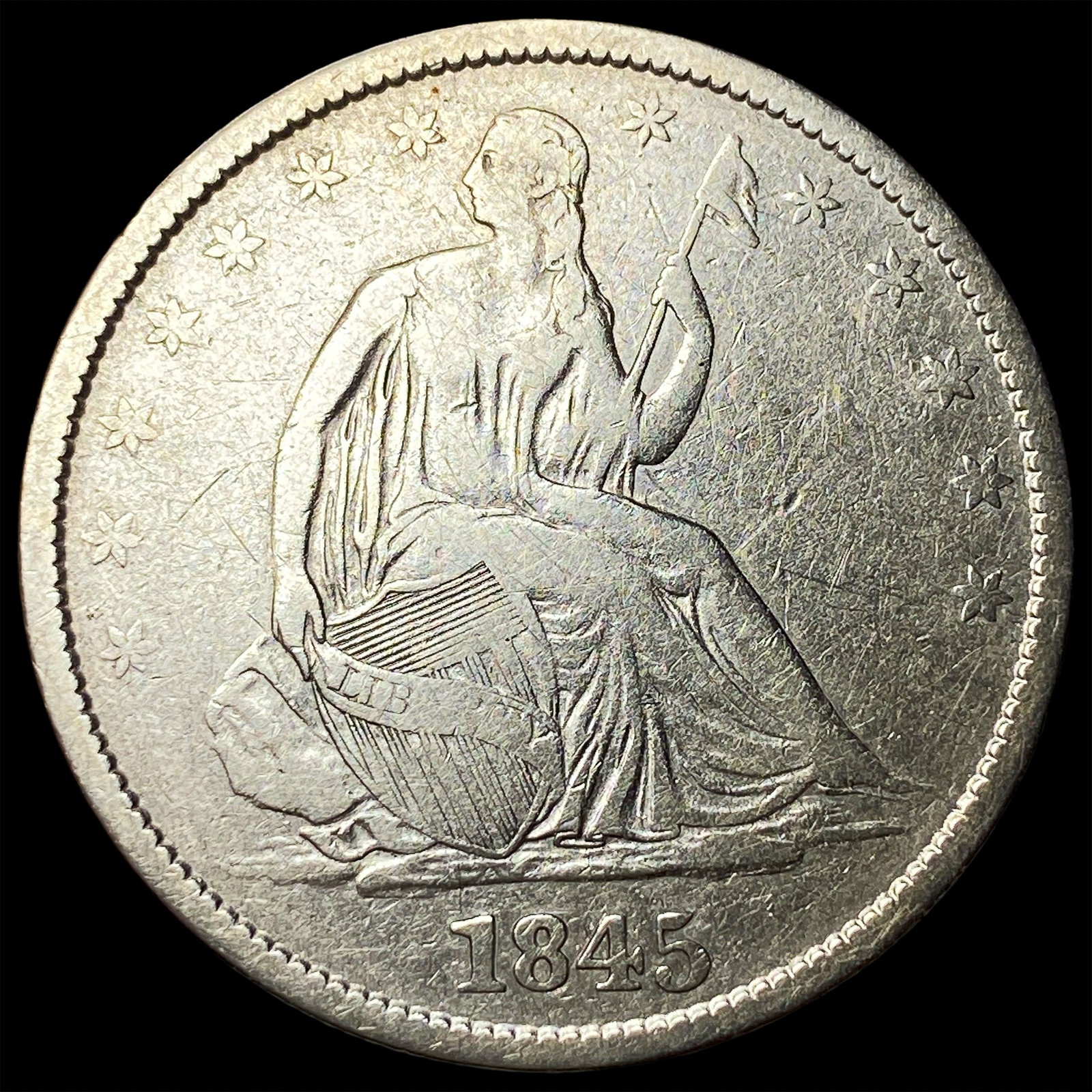1845-O Silver Half Dollar LIGHTLY CIRCULATED: 1845-O Silver Half Dollar LIGHTLY CIRCULATED