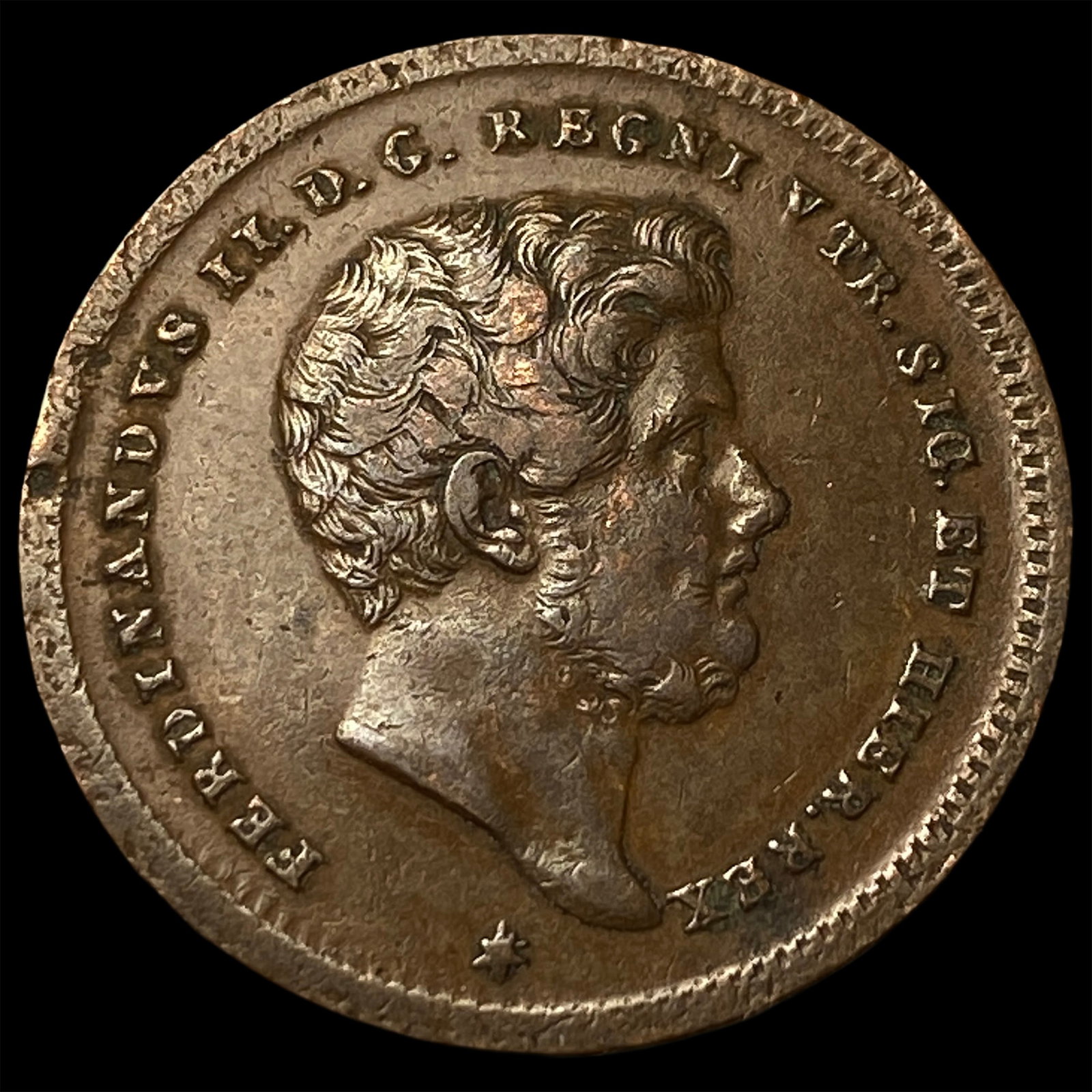 1848 Italy Two Scicilies Copper 2 Tornesi: 1848 Italy Two Scicilies Copper 2 Tornesi