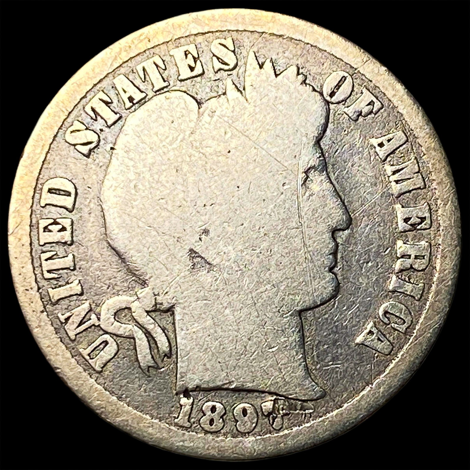 1897-O Silver Barber Dime NICELY CIRCULATED: 1897-O Silver Barber Dime NICELY CIRCULATED