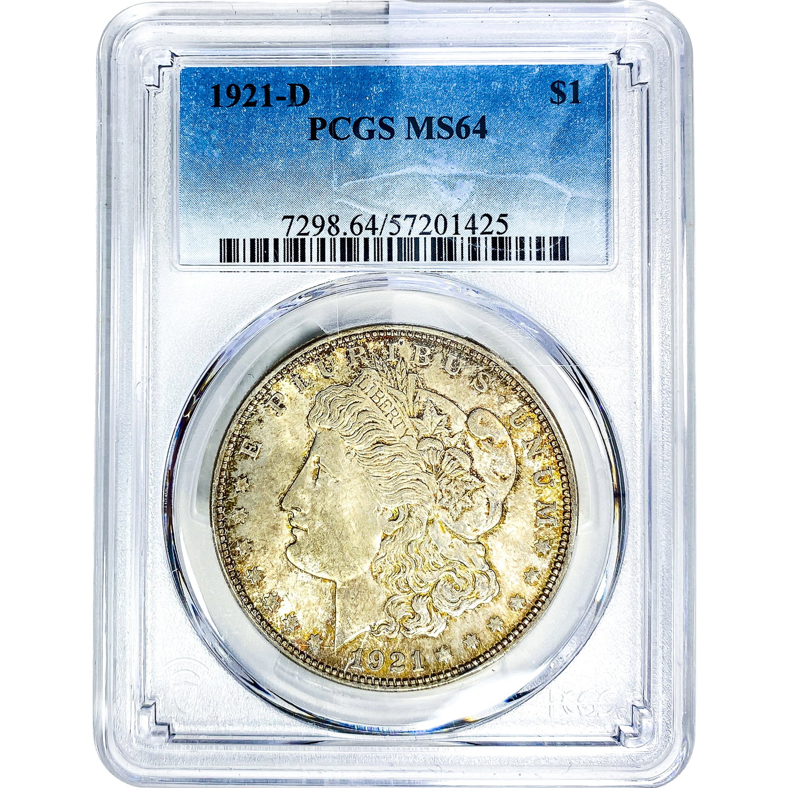 1921-D Morgan Silver Dollar PCGS MS64: 1921-D Morgan Silver Dollar PCGS MS64