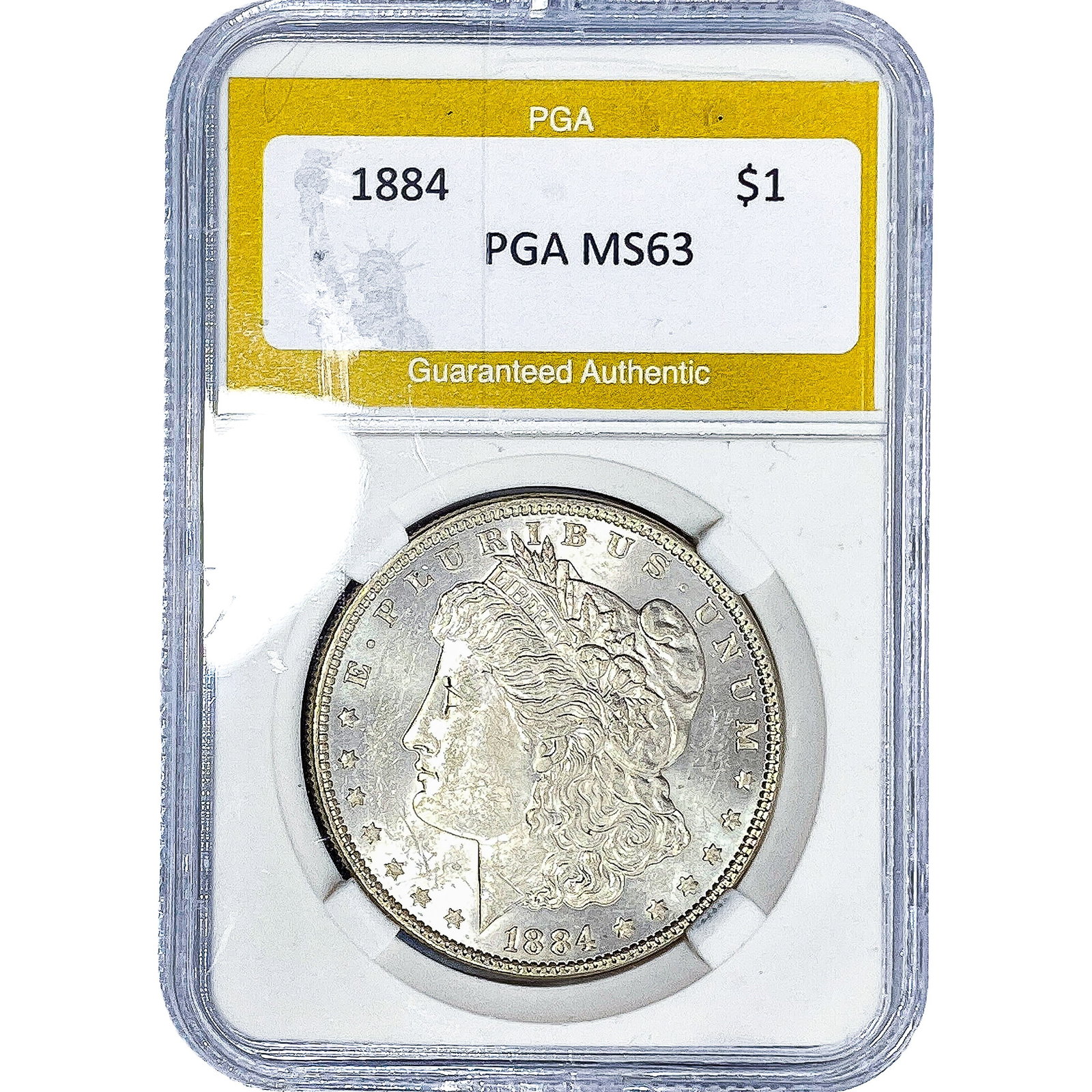 1884 Morgan Silver Dollar PGA MS63: 1884 Morgan Silver Dollar PGA MS63