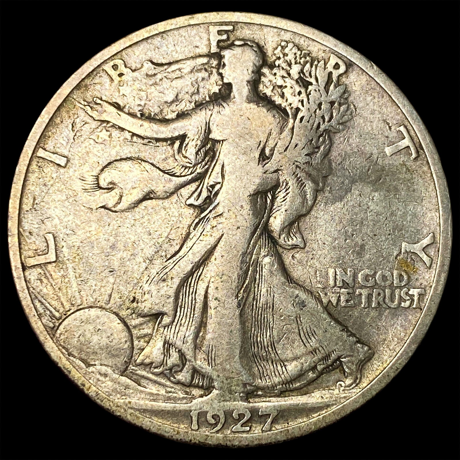1927-S Silver Walking Liberty Half Dollar LIGHTLY CIRCULATED: 1927-S Silver Walking Liberty Half Dollar LIGHTLY CIRCULATED