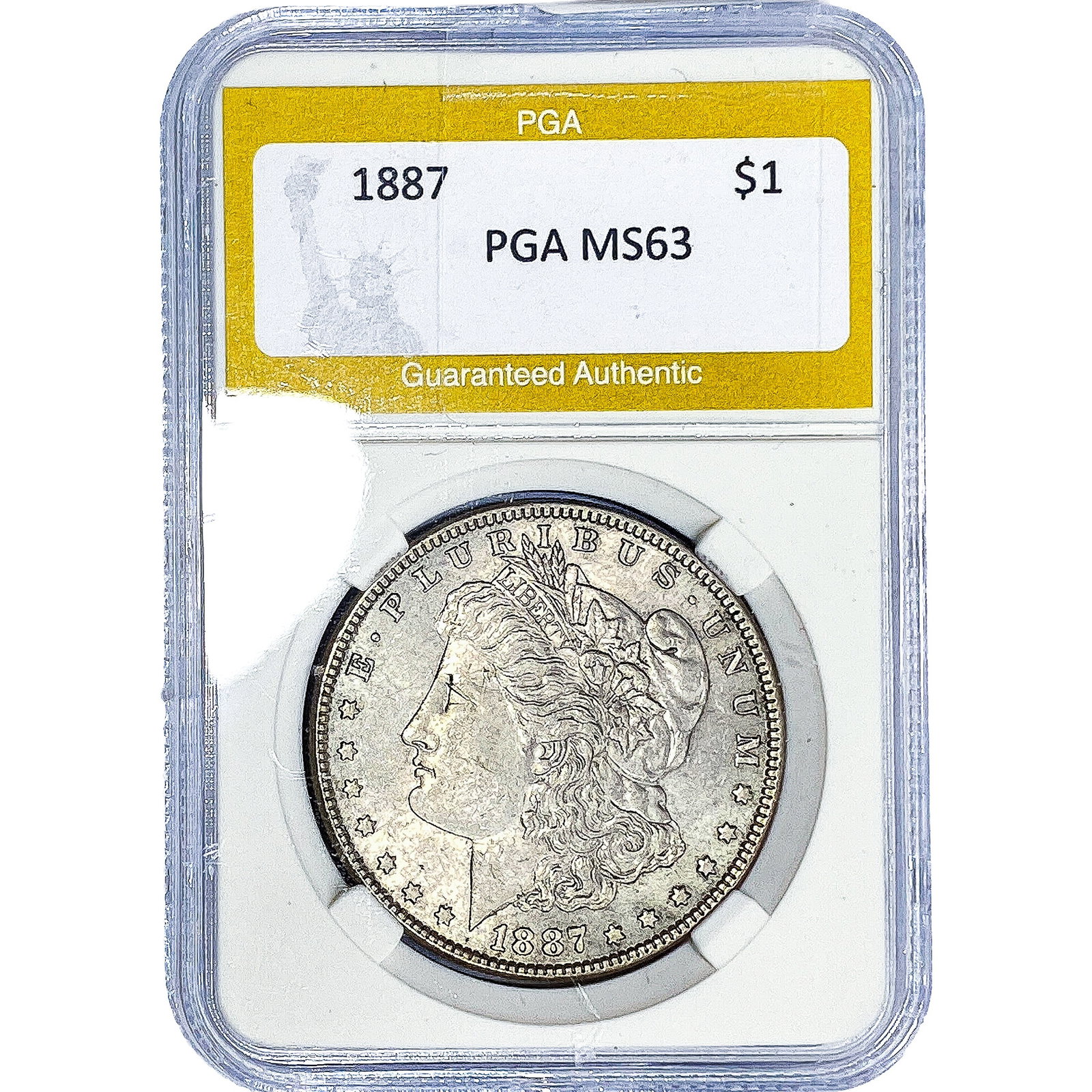 1887 Morgan Silver Dollar PGA MS63: 1887 Morgan Silver Dollar PGA MS63
