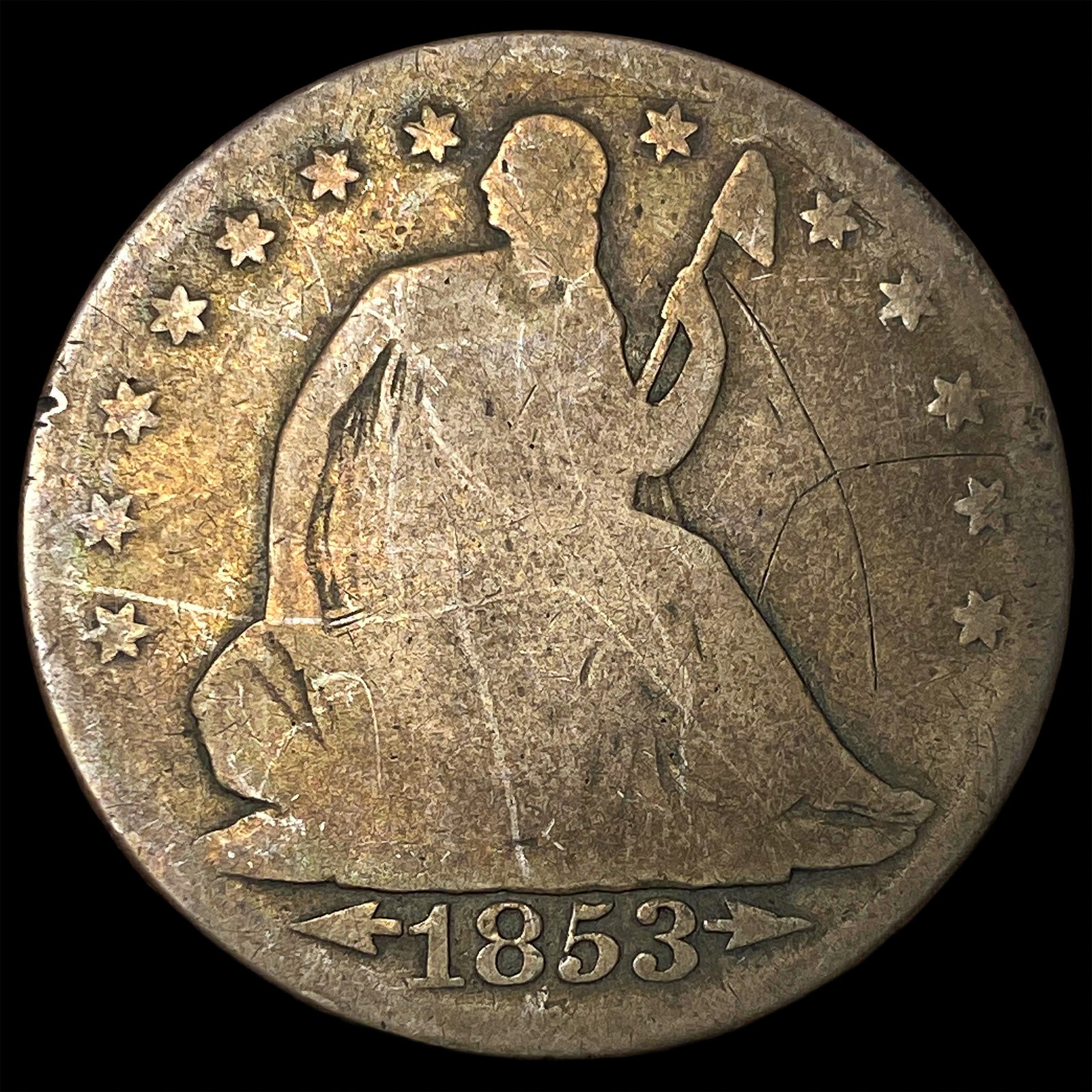 1853 Arrows Seated Liberty Half Dollar NICELY CIRCULATED: 1853 Arrows Seated Liberty Half Dollar NICELY CIRCULATED