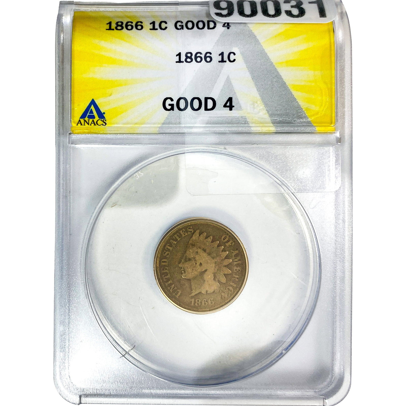 1866 Indian Head Cent ANACS G4 (1 of 2)